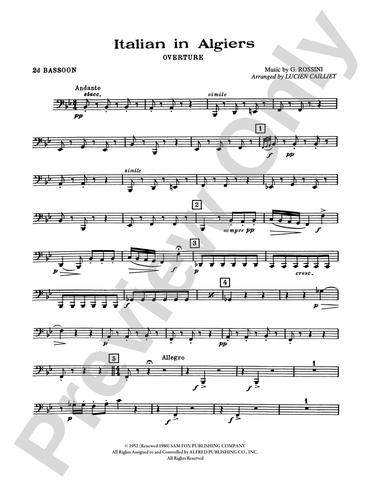 Italian in Algiers: 2nd Bassoon