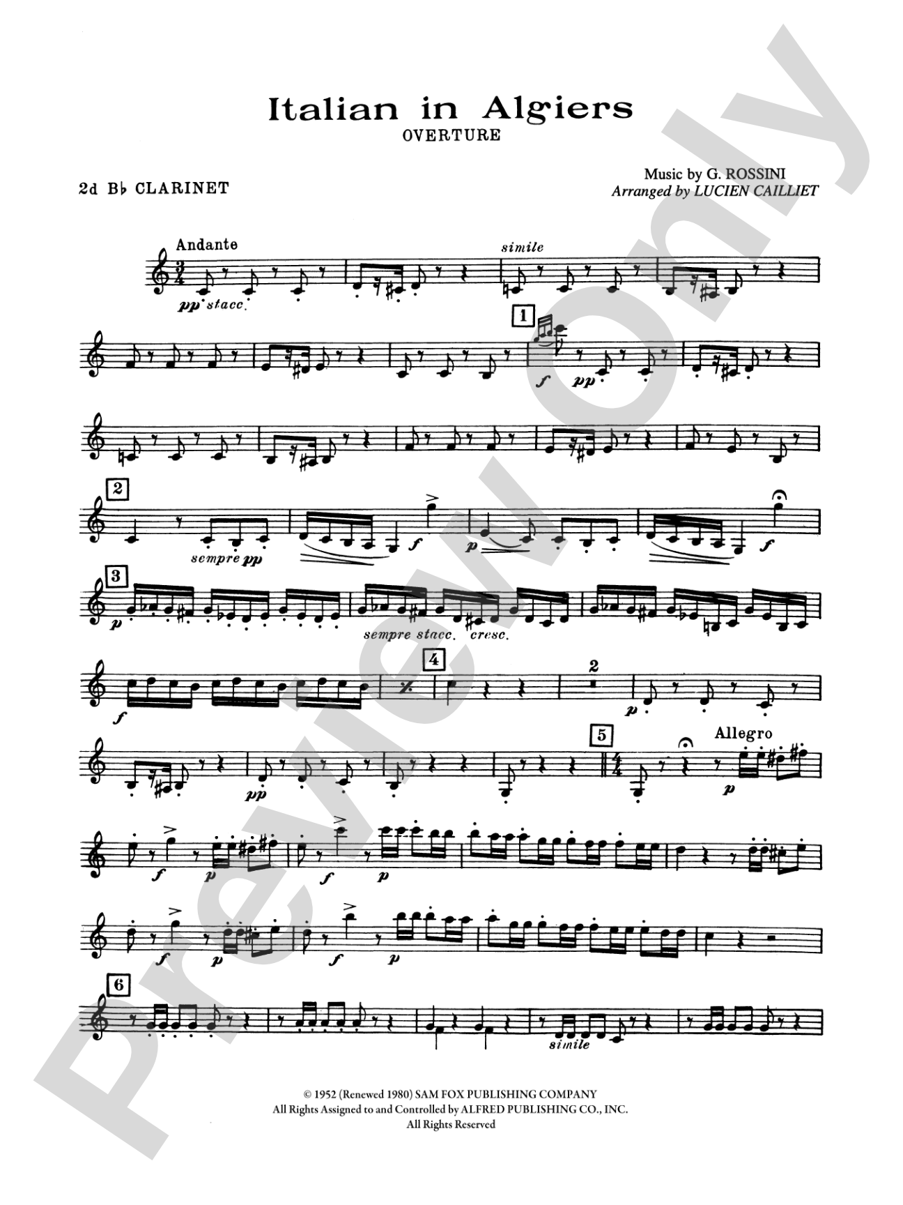 Italian in Algiers: 2nd B-flat Clarinet
