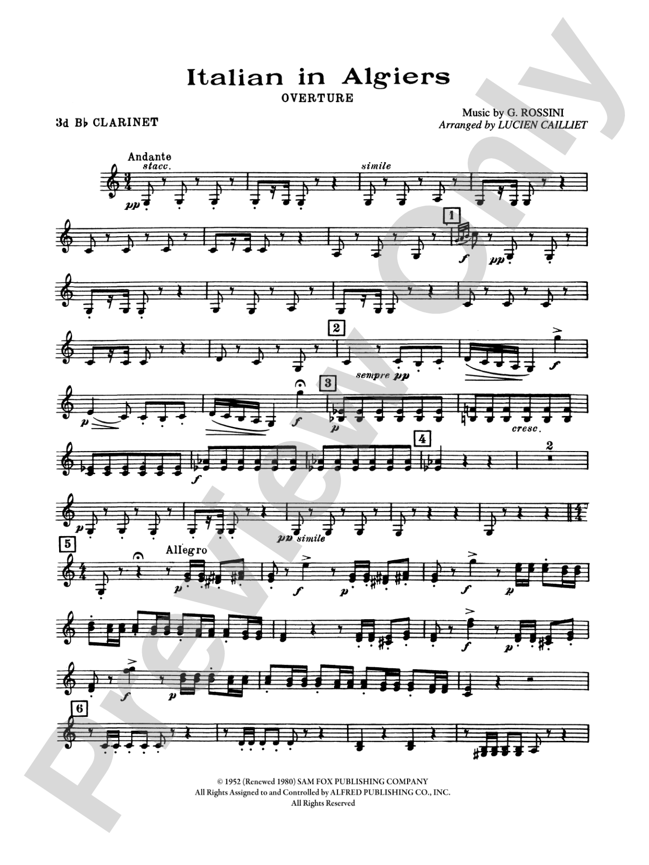 Italian in Algiers: 3rd B-flat Clarinet