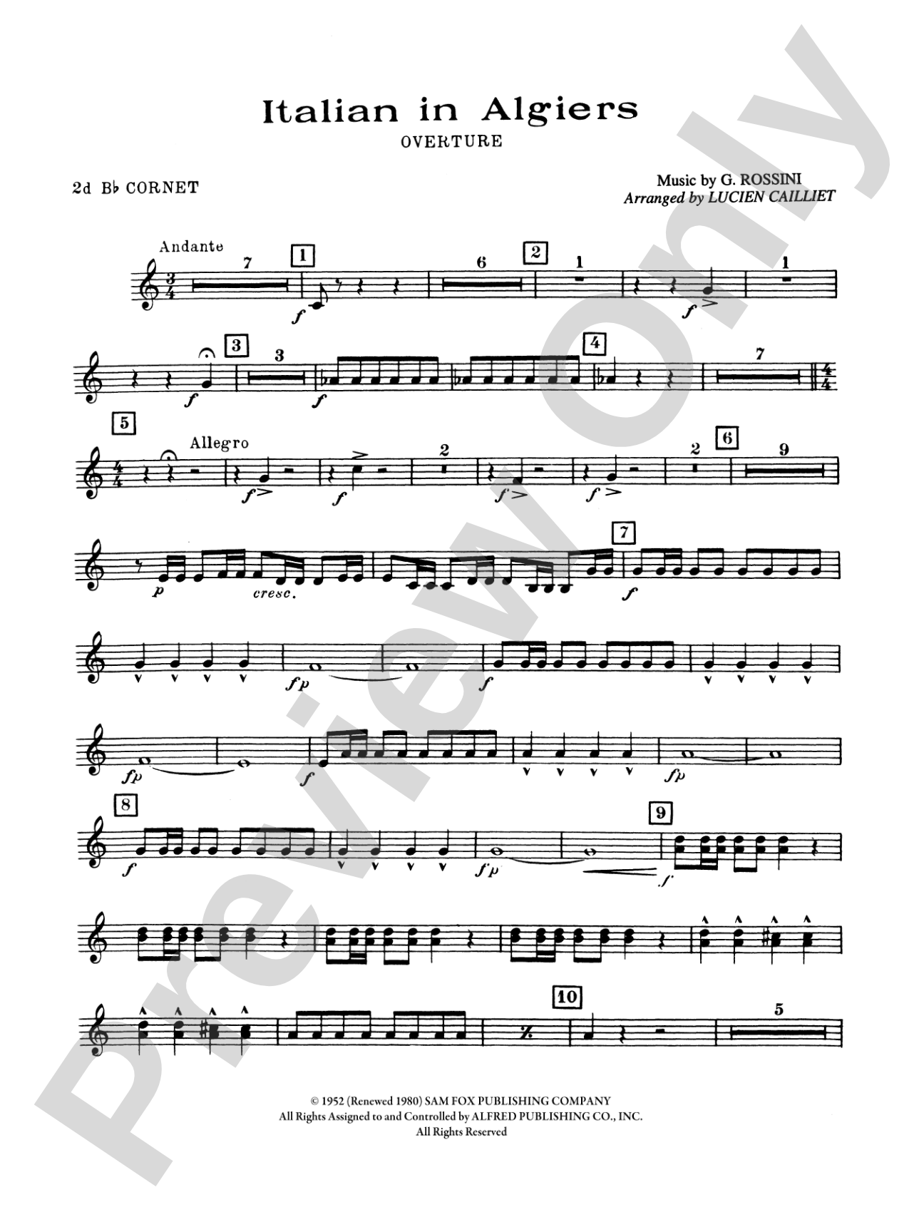 Italian in Algiers: 2nd B-flat Cornet