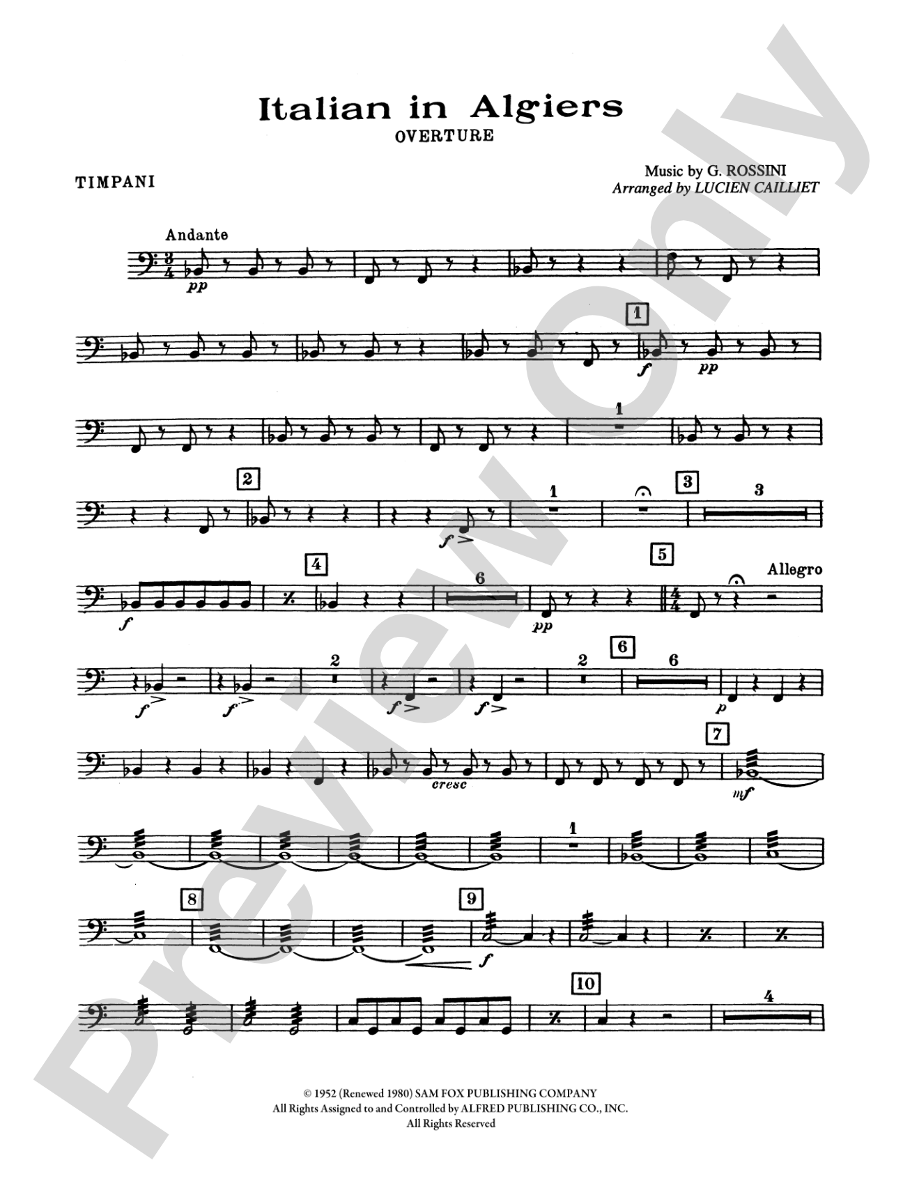 Italian in Algiers: Timpani