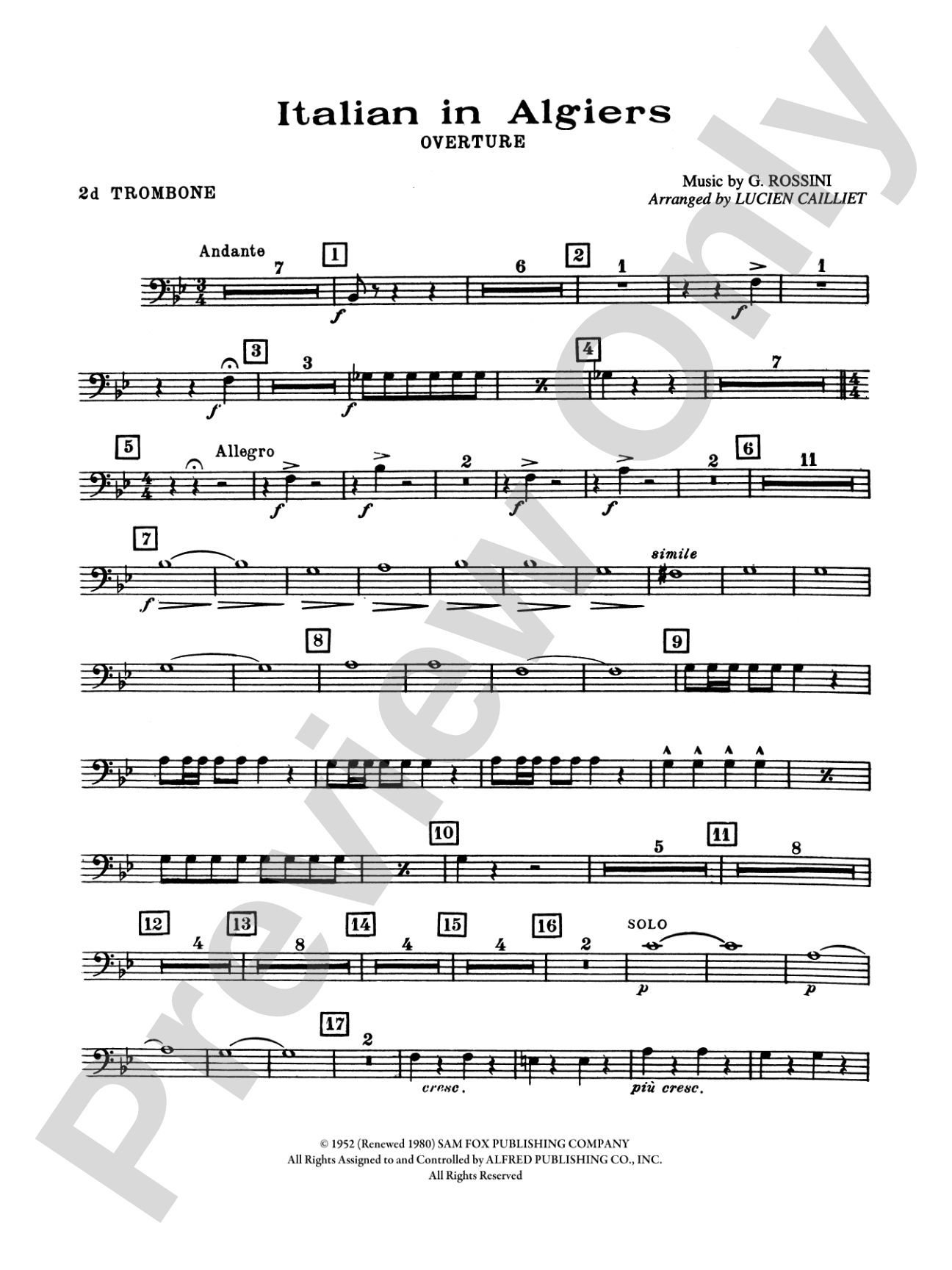 Italian in Algiers: 2nd Trombone