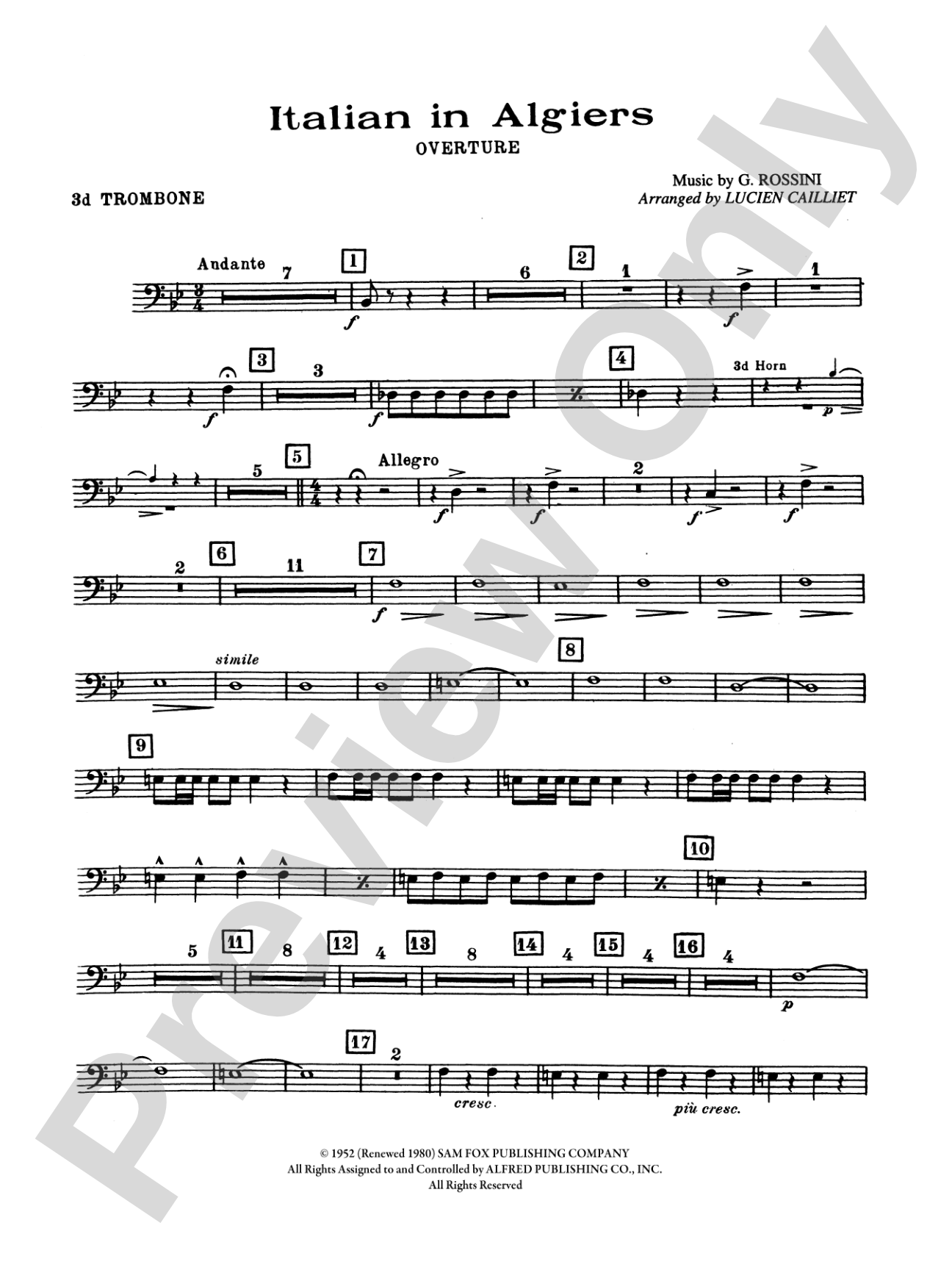 Italian in Algiers: 3rd Trombone