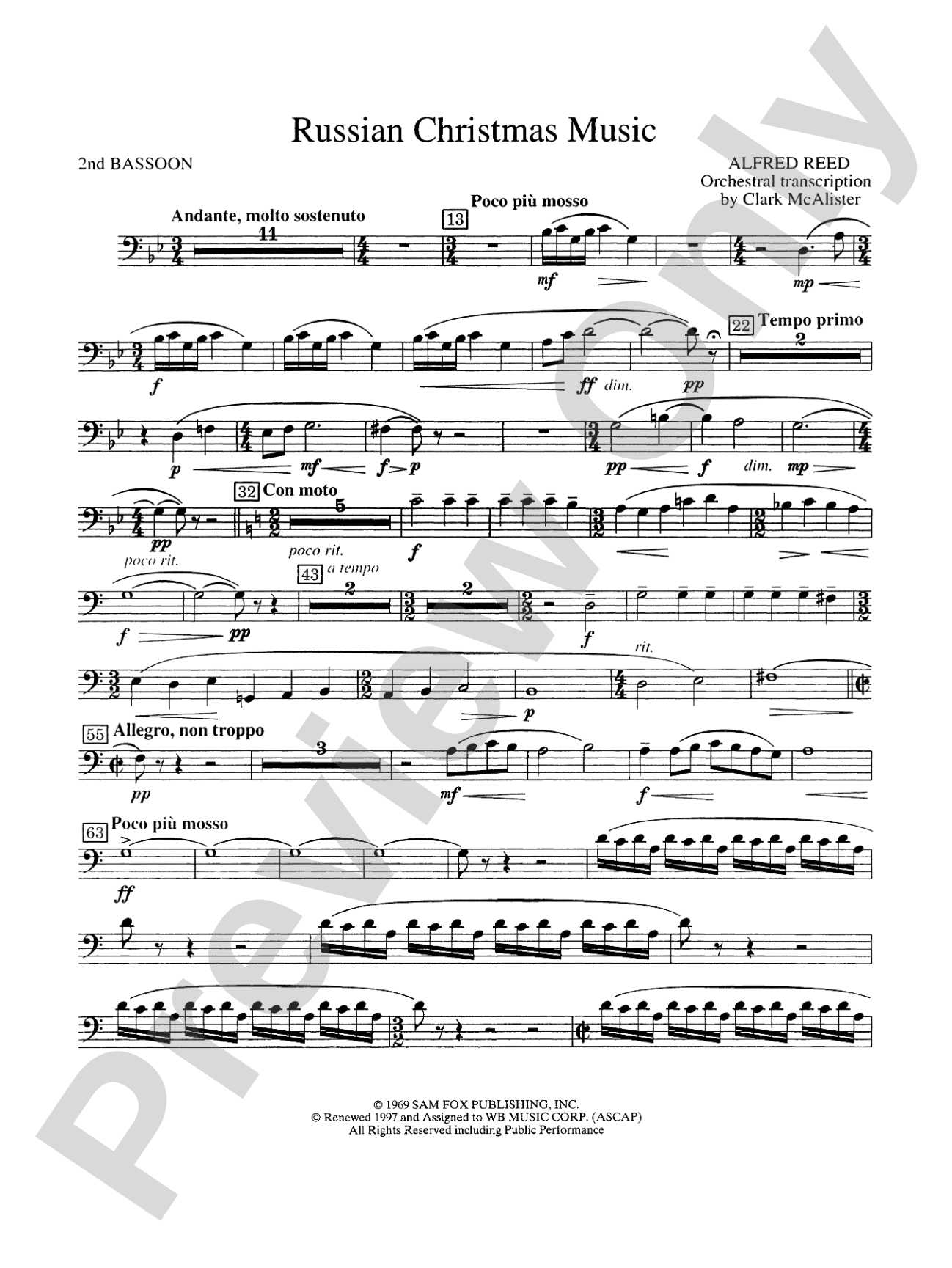 Russian Christmas Music: 2nd Bassoon