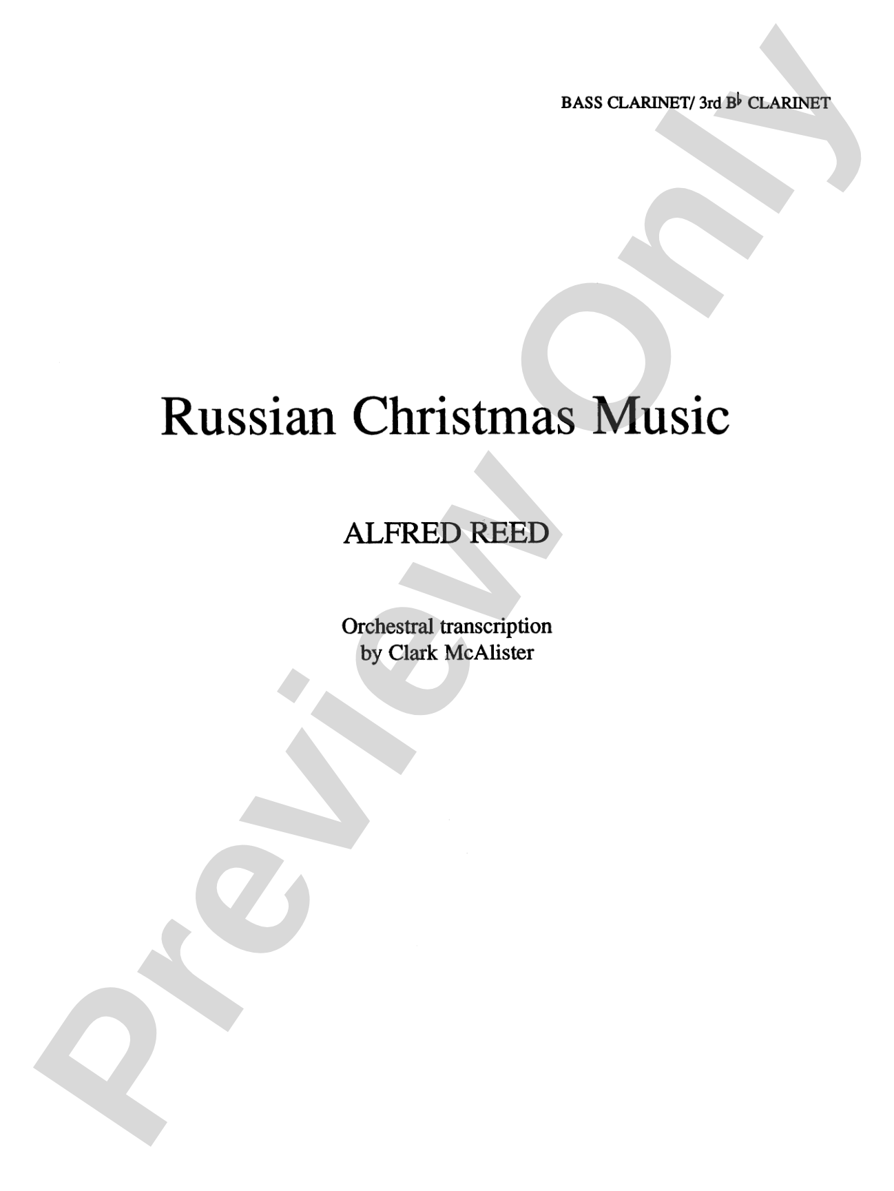 Russian Christmas Music: B-flat Bass Clarinet