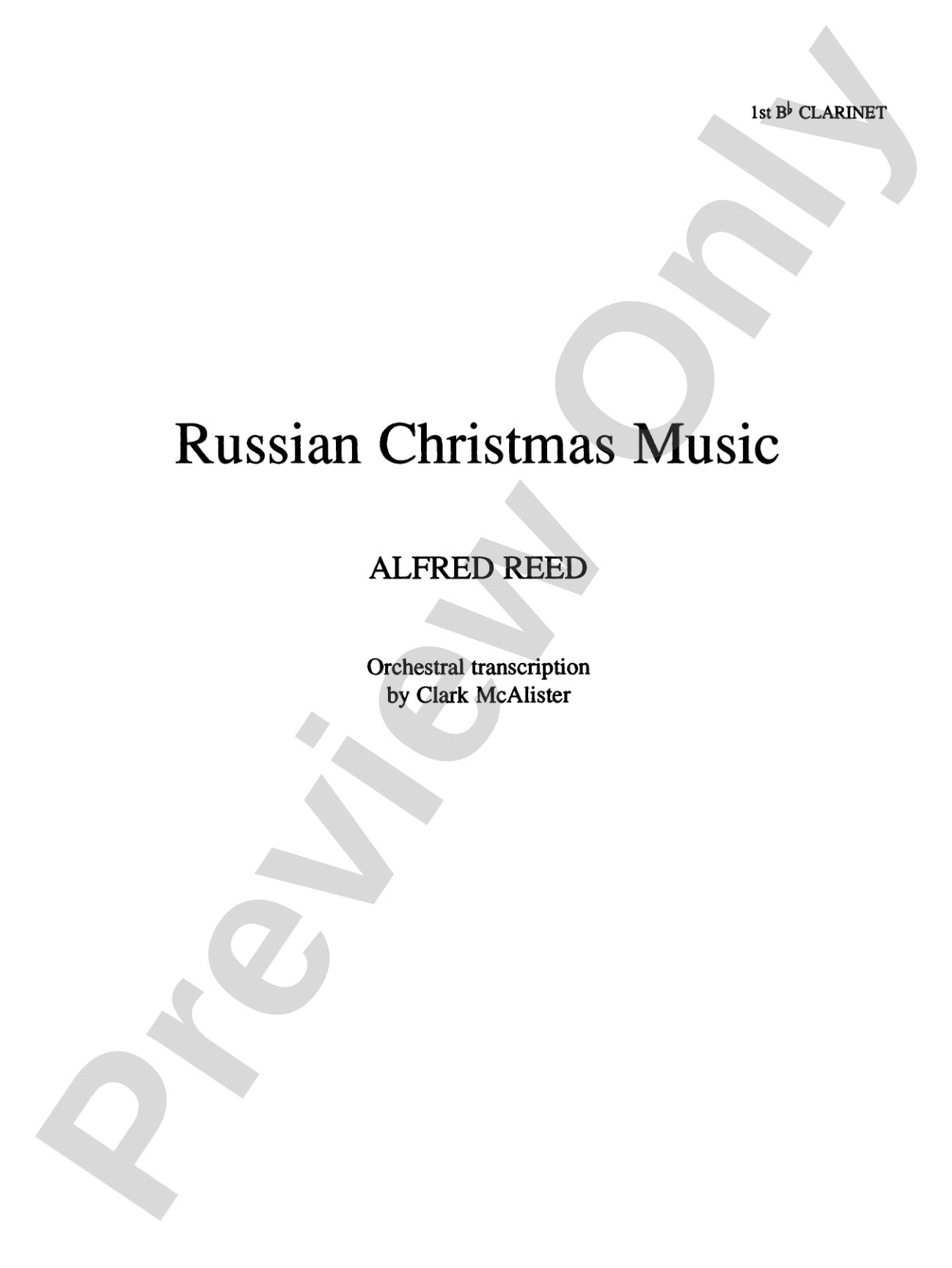 Russian Christmas Music: 1st B-flat Clarinet
