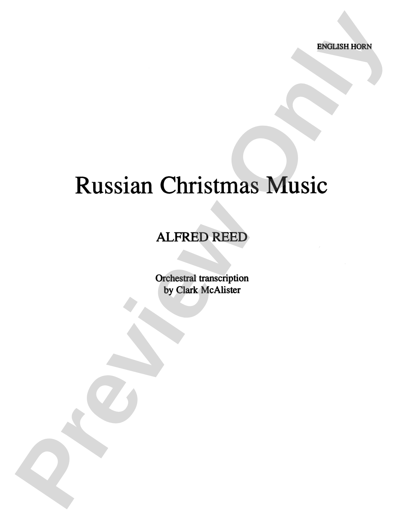 Russian Christmas Music: English Horn