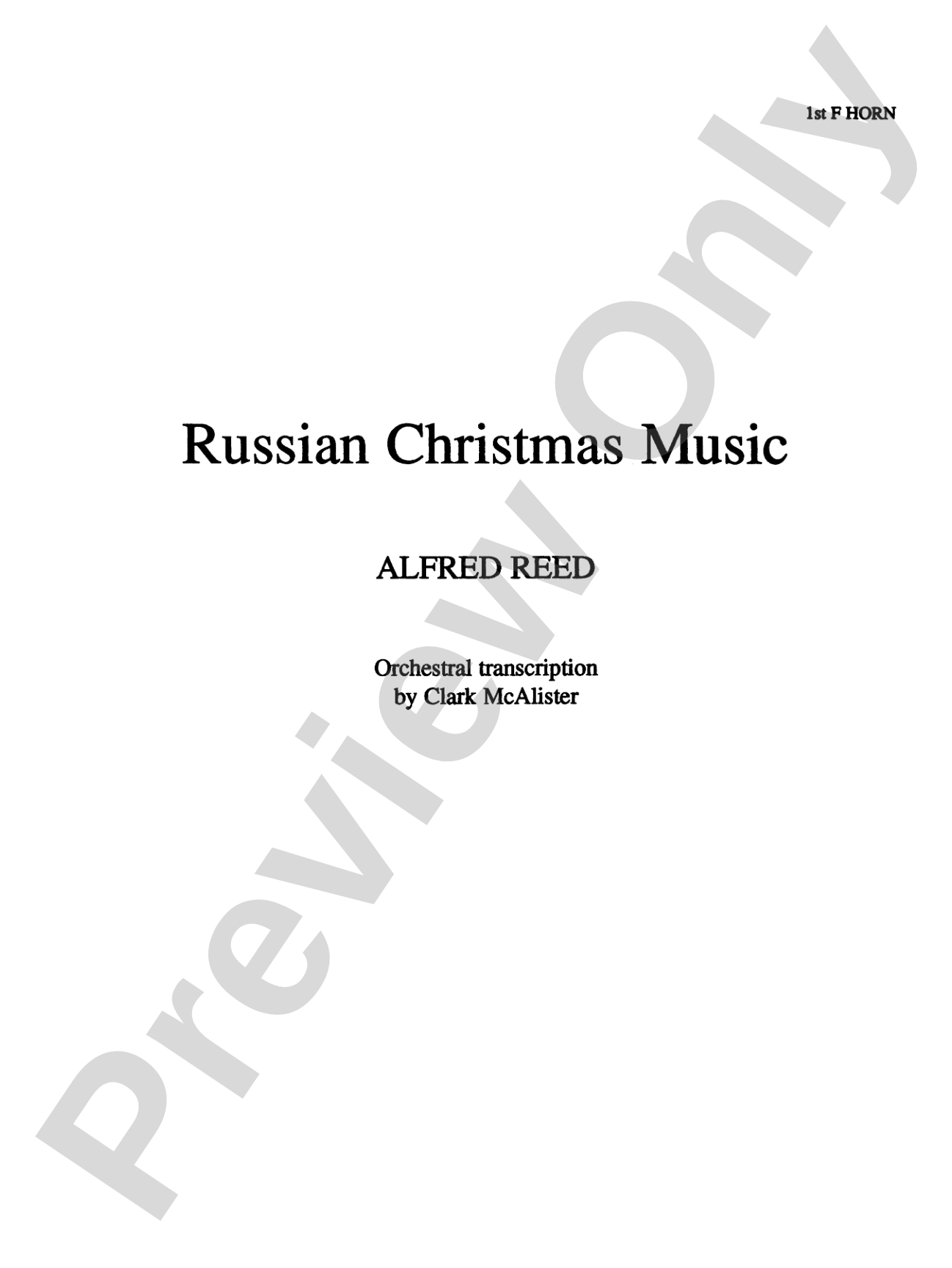 Russian Christmas Music: 1st F Horn