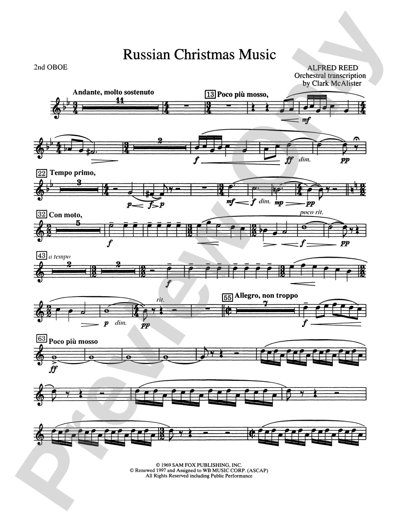 Russian Christmas Music: 2nd Oboe