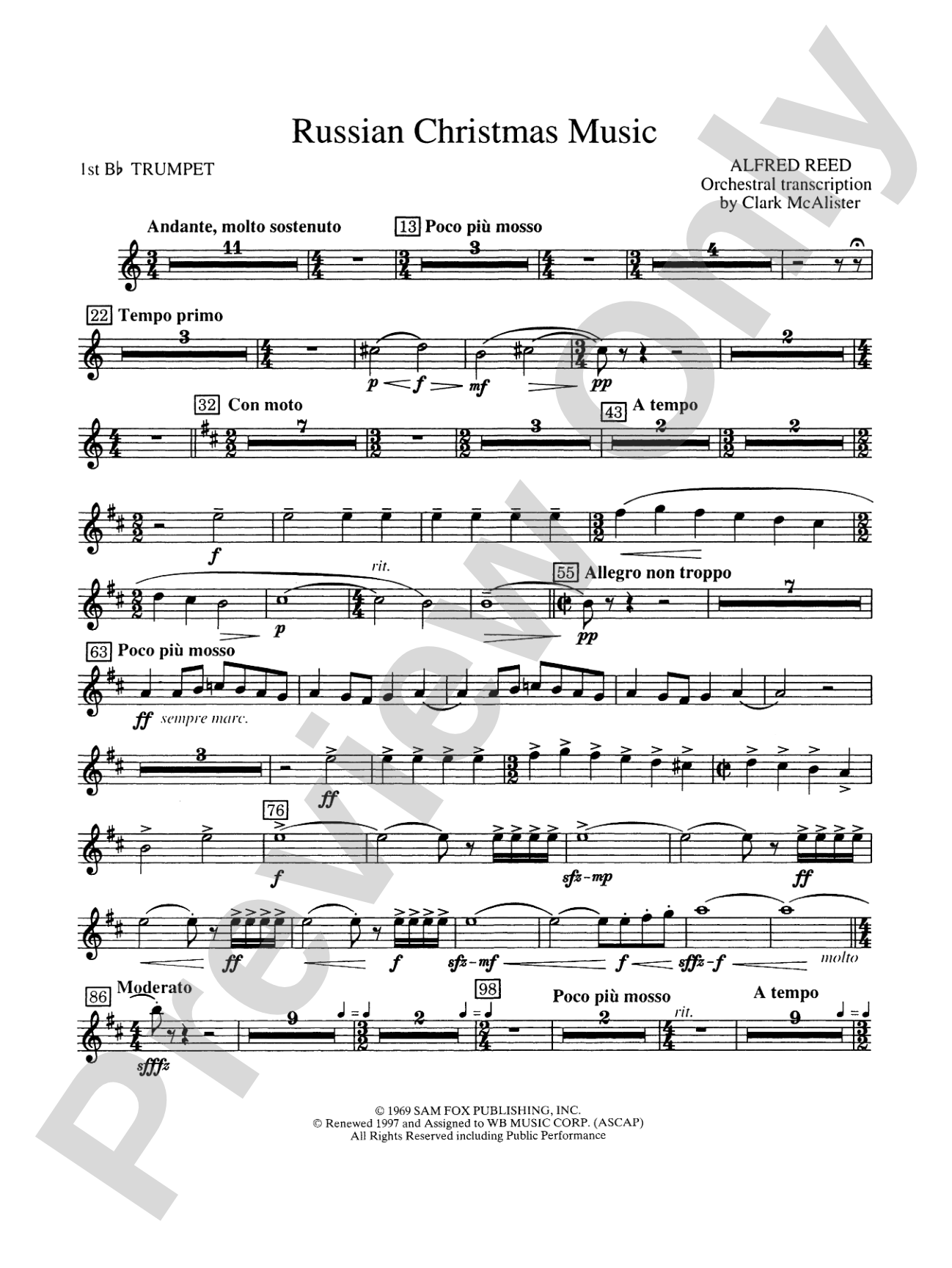 Russian Christmas Music: 1st B-flat Trumpet