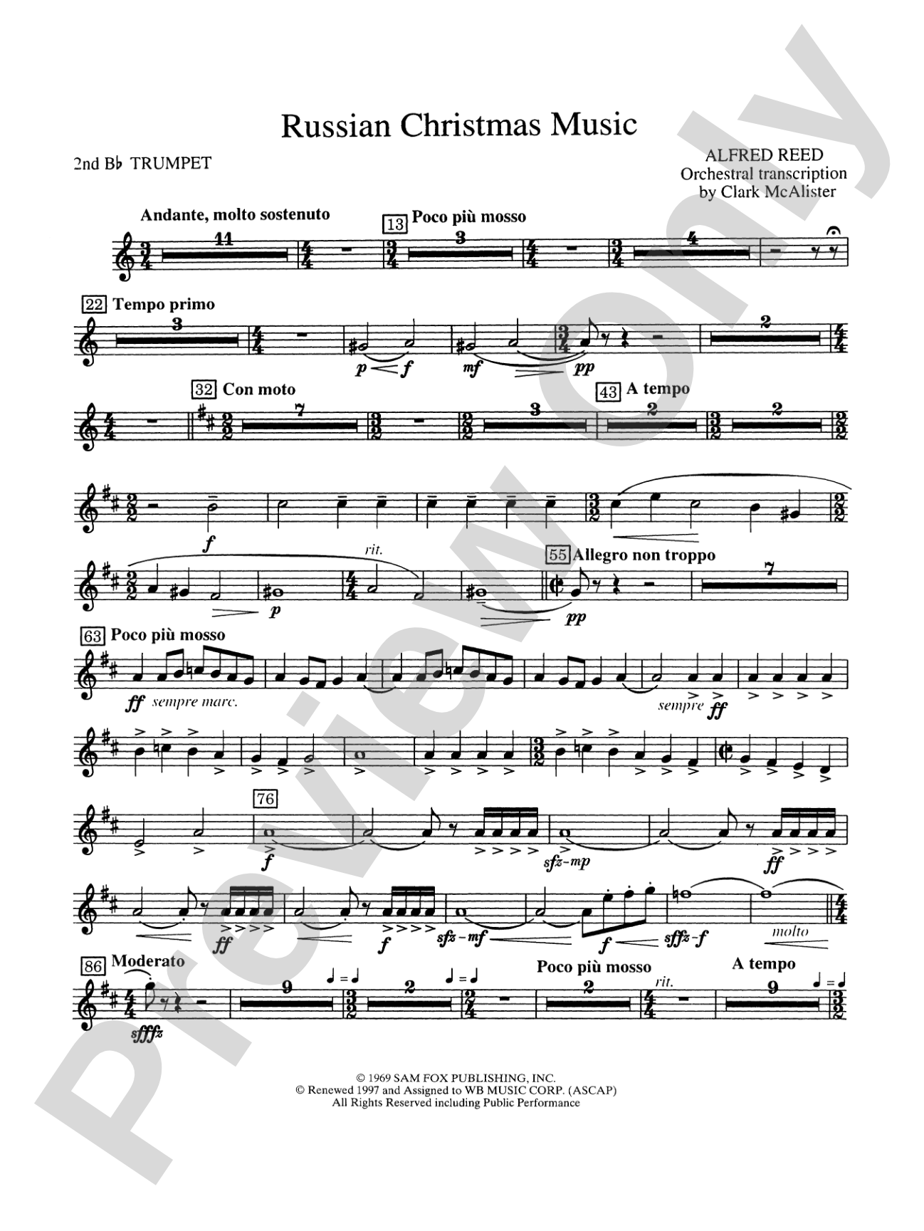 Russian Christmas Music: 2nd B-flat Trumpet