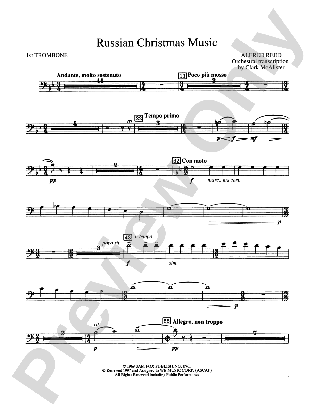 Russian Christmas Music: 1st Trombone