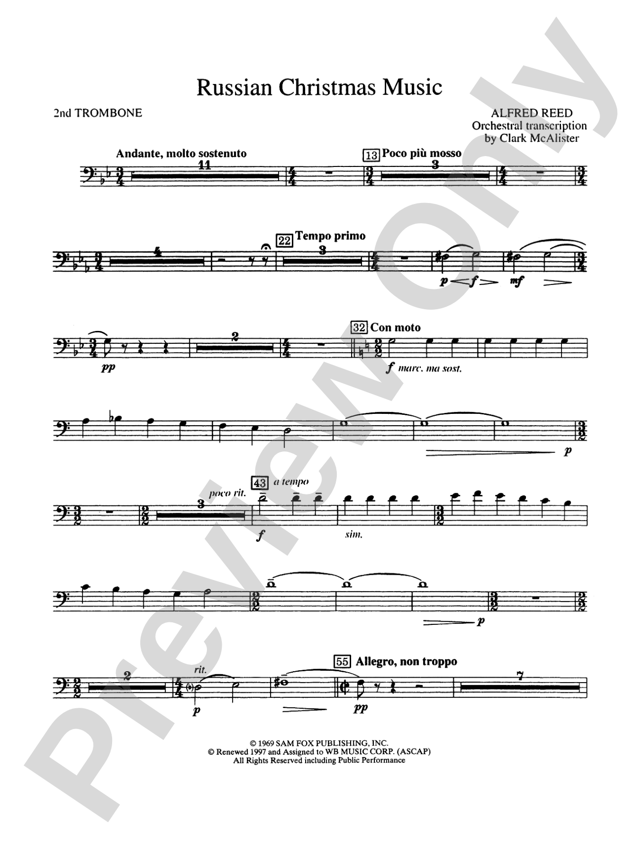 Russian Christmas Music: 2nd Trombone