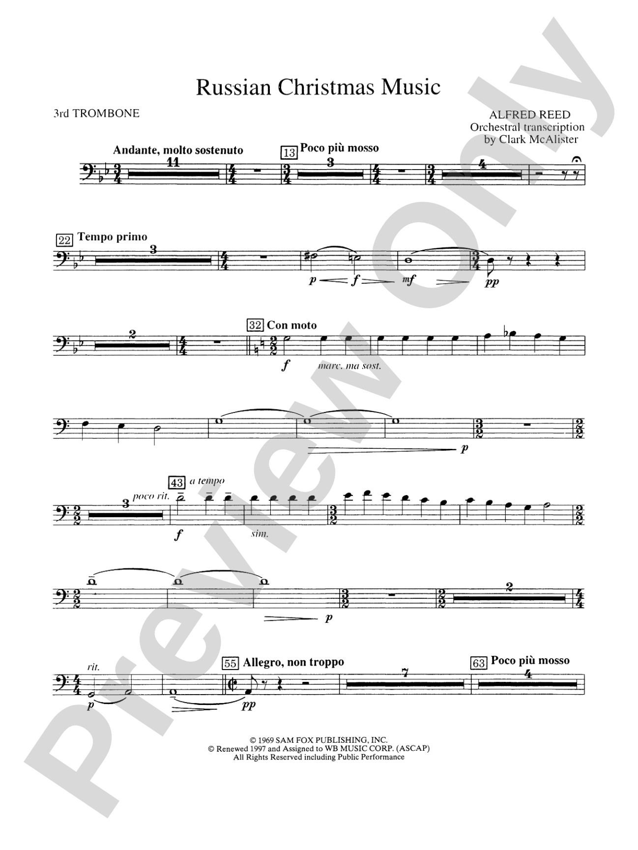 Russian Christmas Music: 3rd Trombone