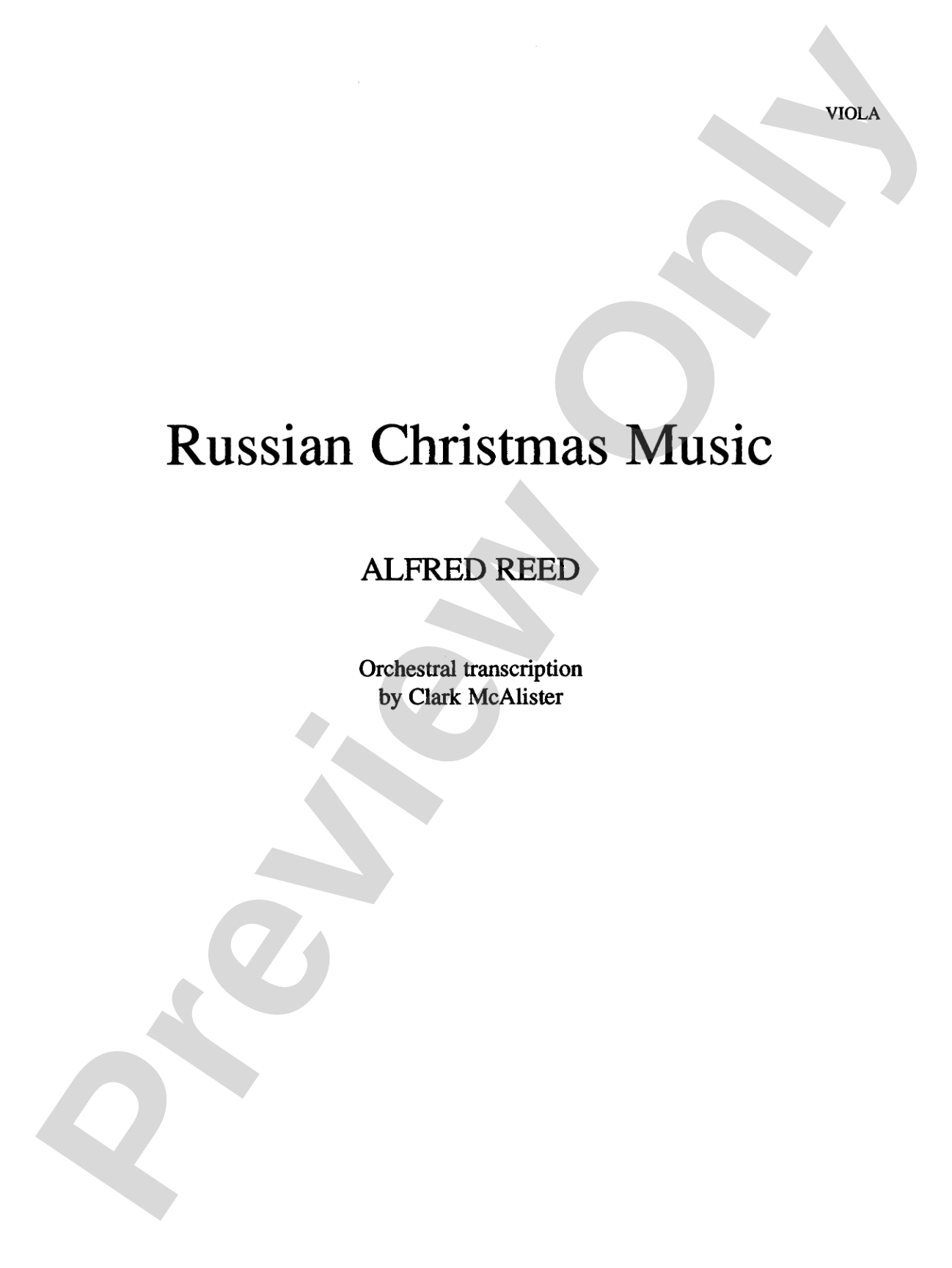 Russian Christmas Music: Viola