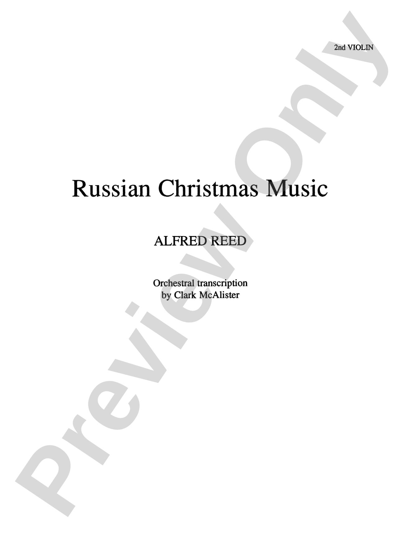 Russian Christmas Music: 2nd Violin
