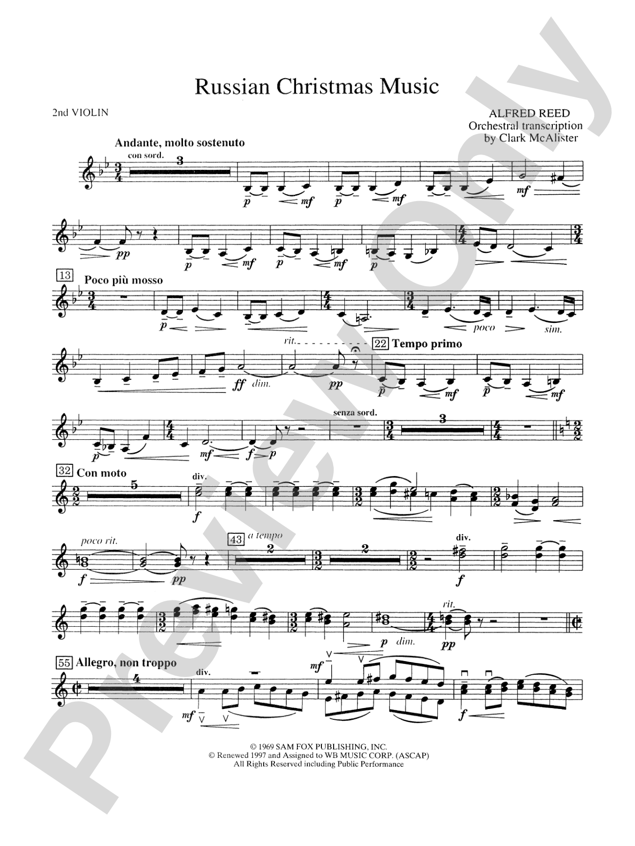 Russian Christmas Music: 2nd Violin