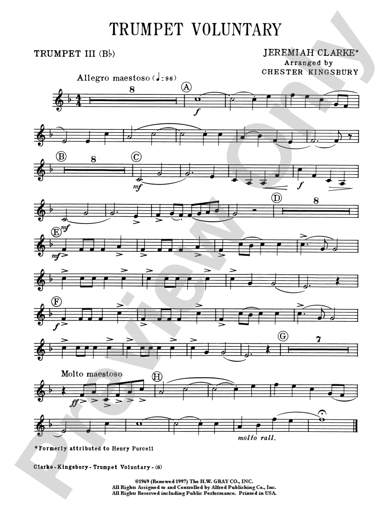 Trumpet Voluntary: 3rd B-flat Trumpet