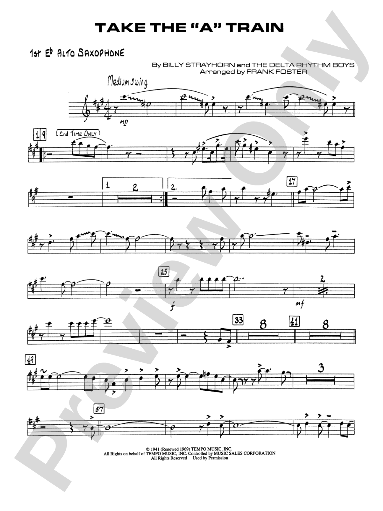 Take the "A" Train: E-flat Alto Saxophone