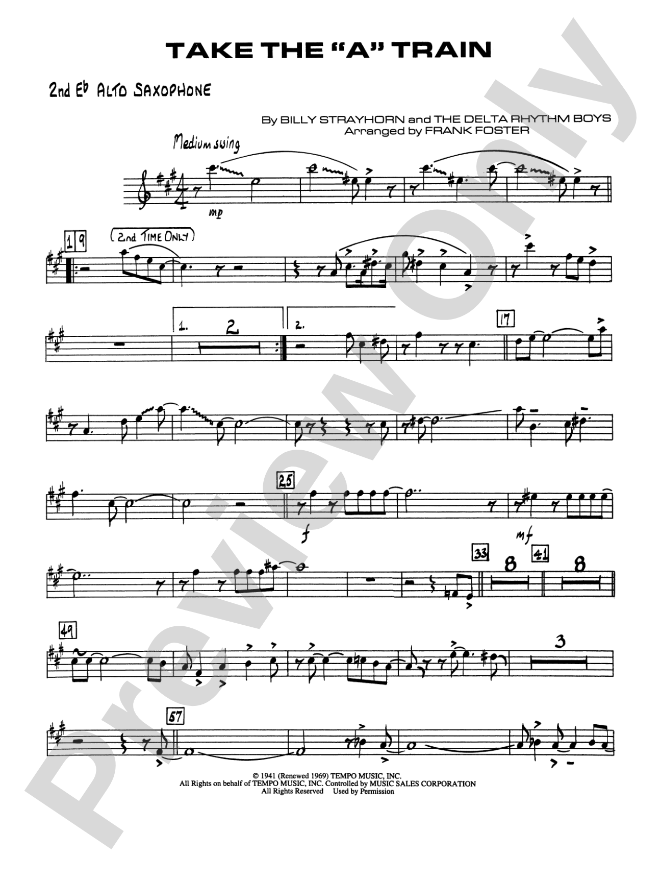 Take the "A" Train: 2nd E-flat Alto Saxophone