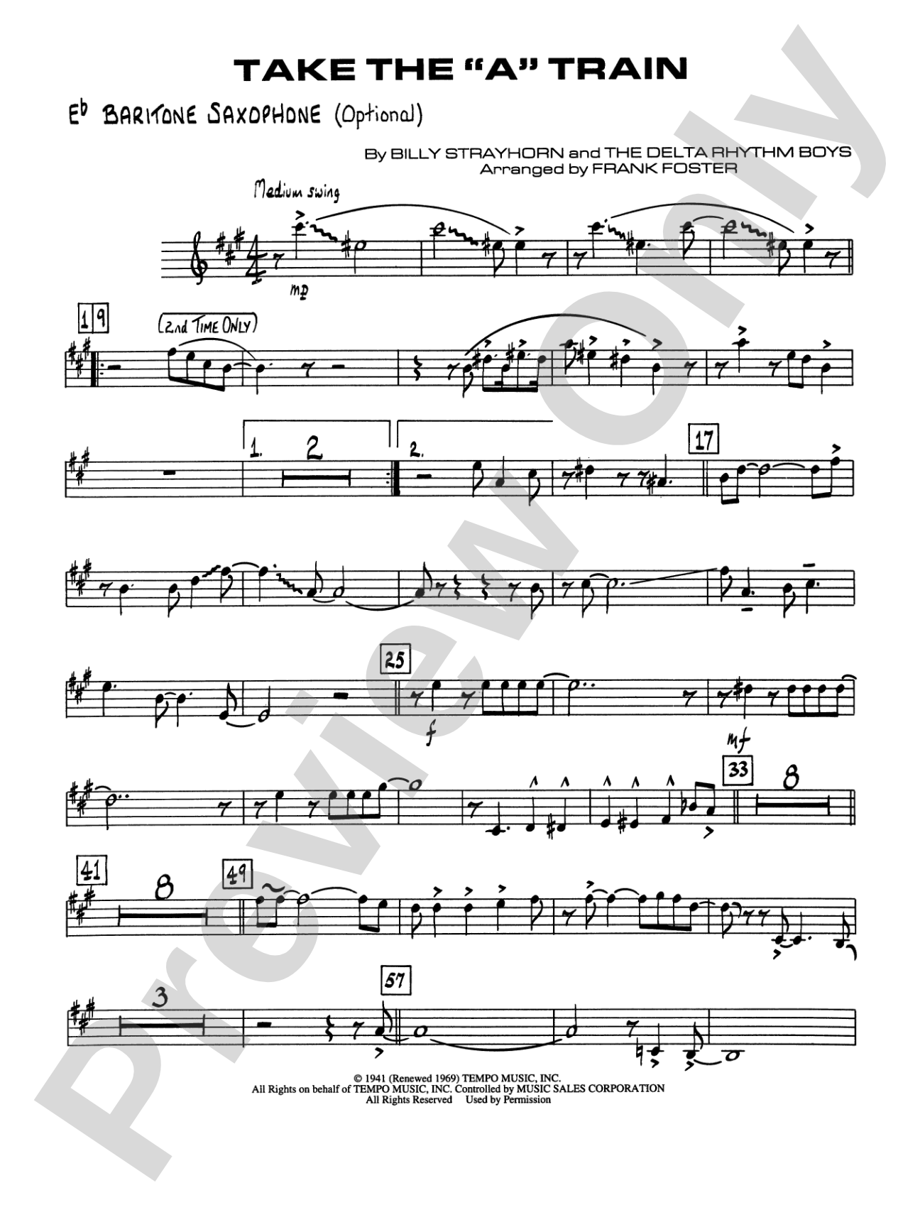 Take the "A" Train: E-flat Baritone Saxophone
