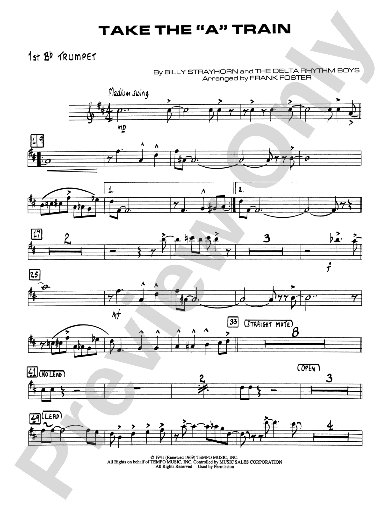 Take the "A" Train: 1st B-flat Trumpet