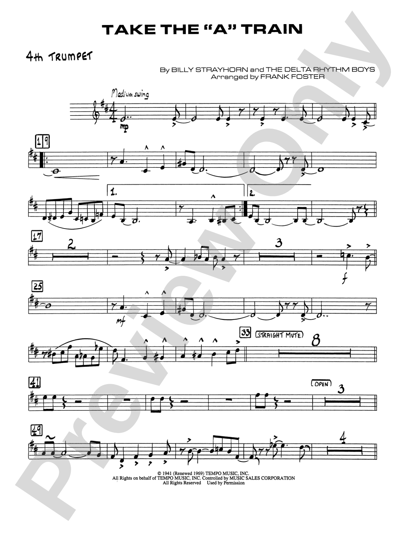 Take the "A" Train: 4th B-flat Trumpet