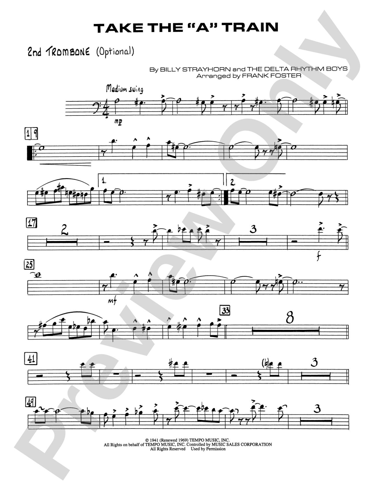 Take the "A" Train: 2nd Trombone