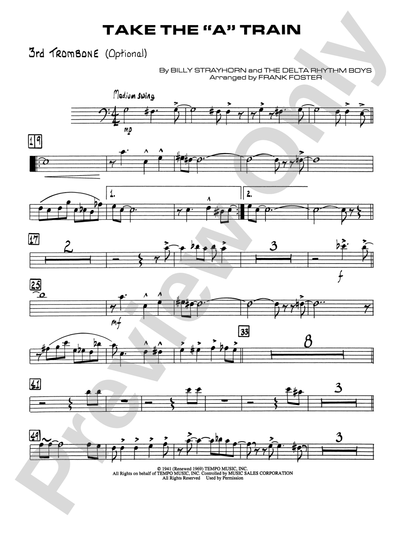 Take the "A" Train: 3rd Trombone
