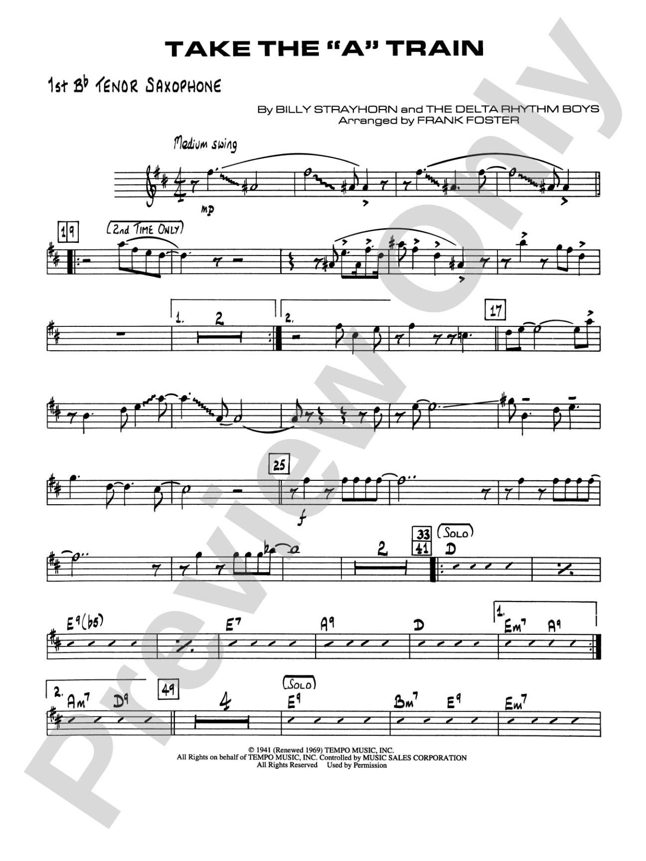 Take the "A" Train: B-flat Tenor Saxophone