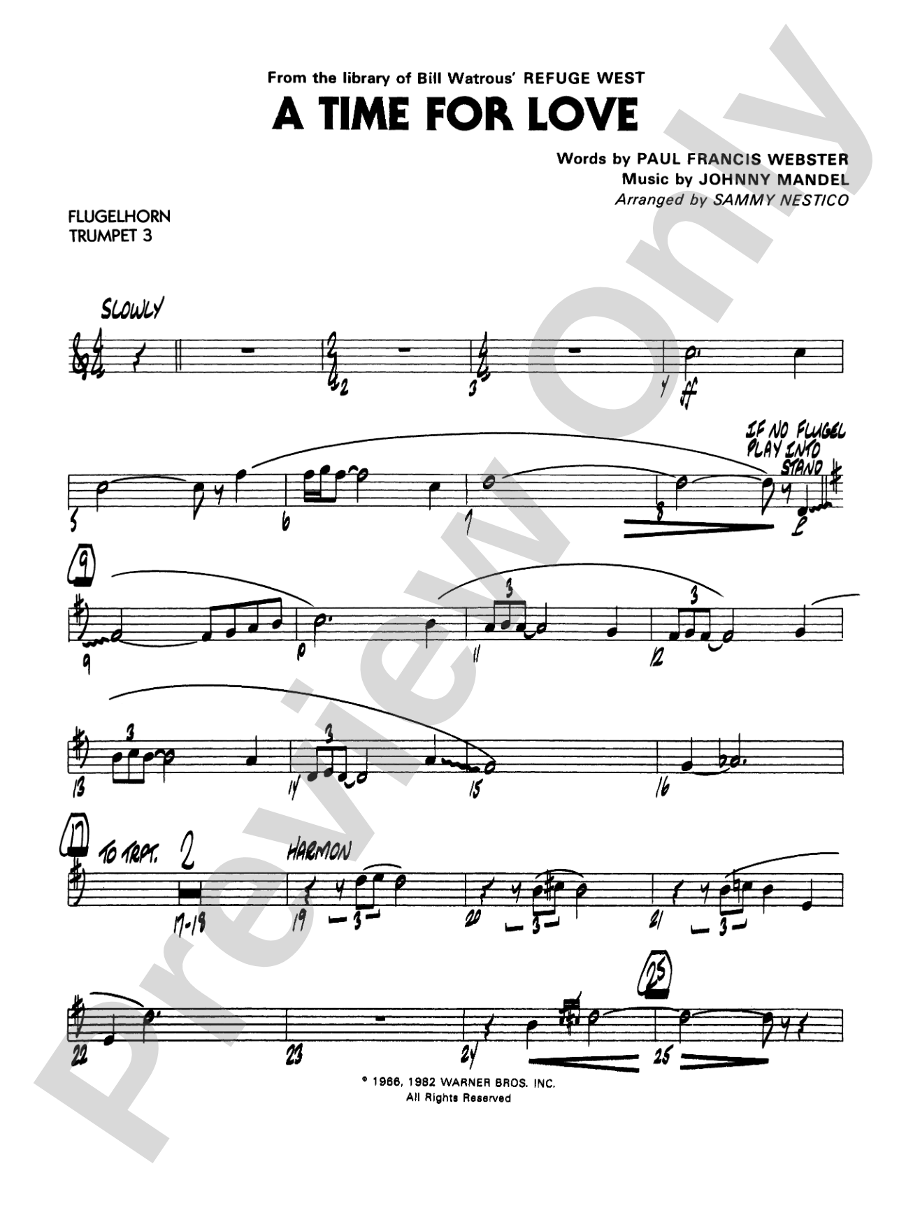 A Time for Love: 3rd B-flat Trumpet