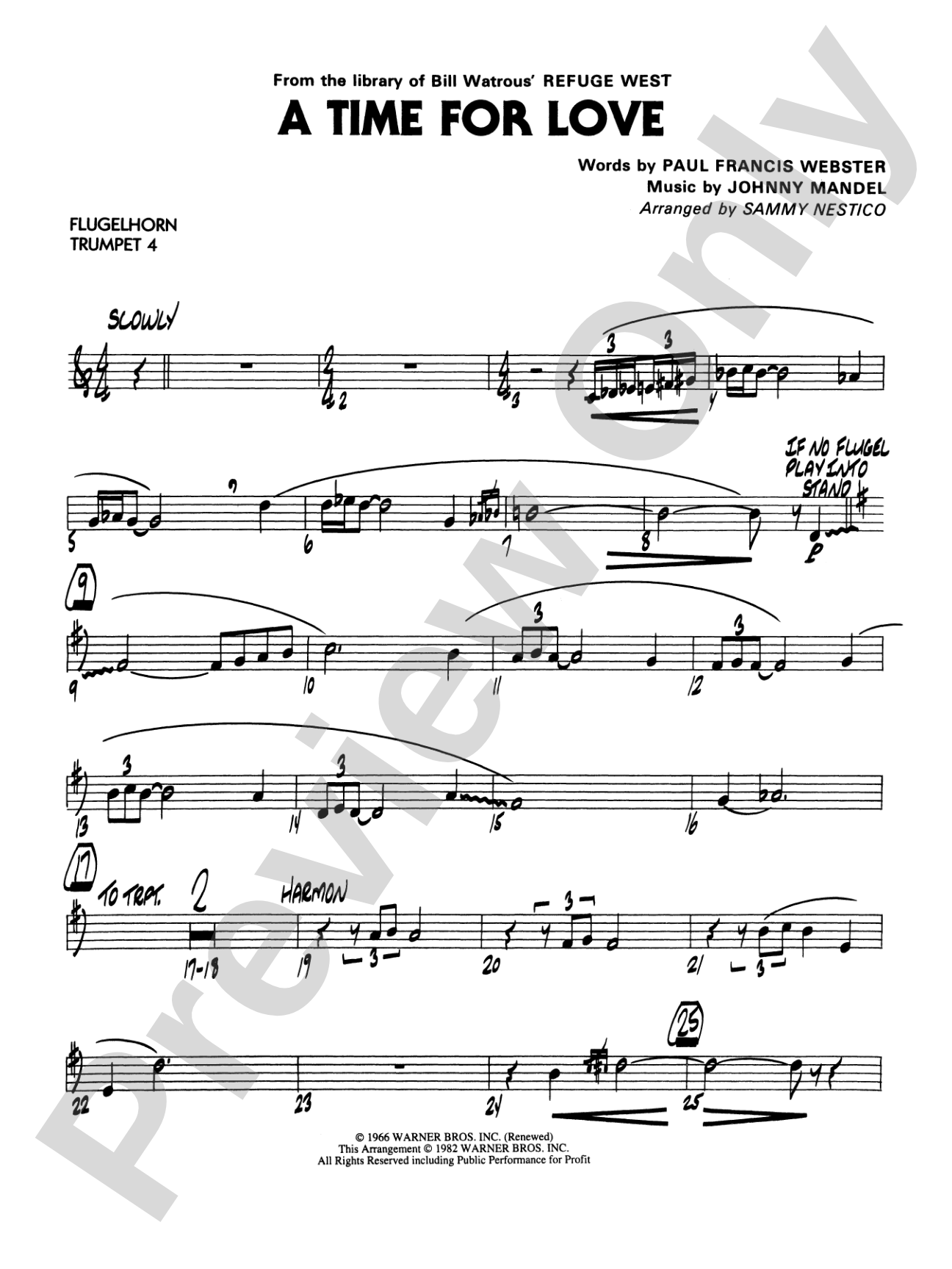 A Time for Love: 4th B-flat Trumpet