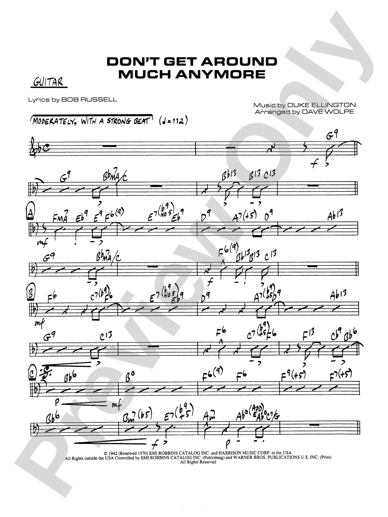 Don't Get Around Much Anymore: Guitar