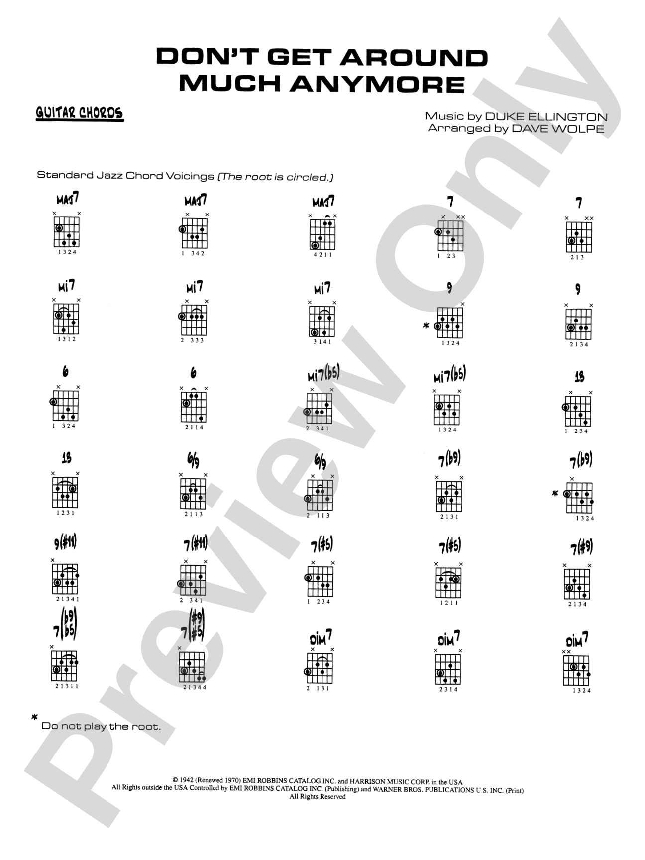 Don't Get Around Much Anymore: Guitar Chords