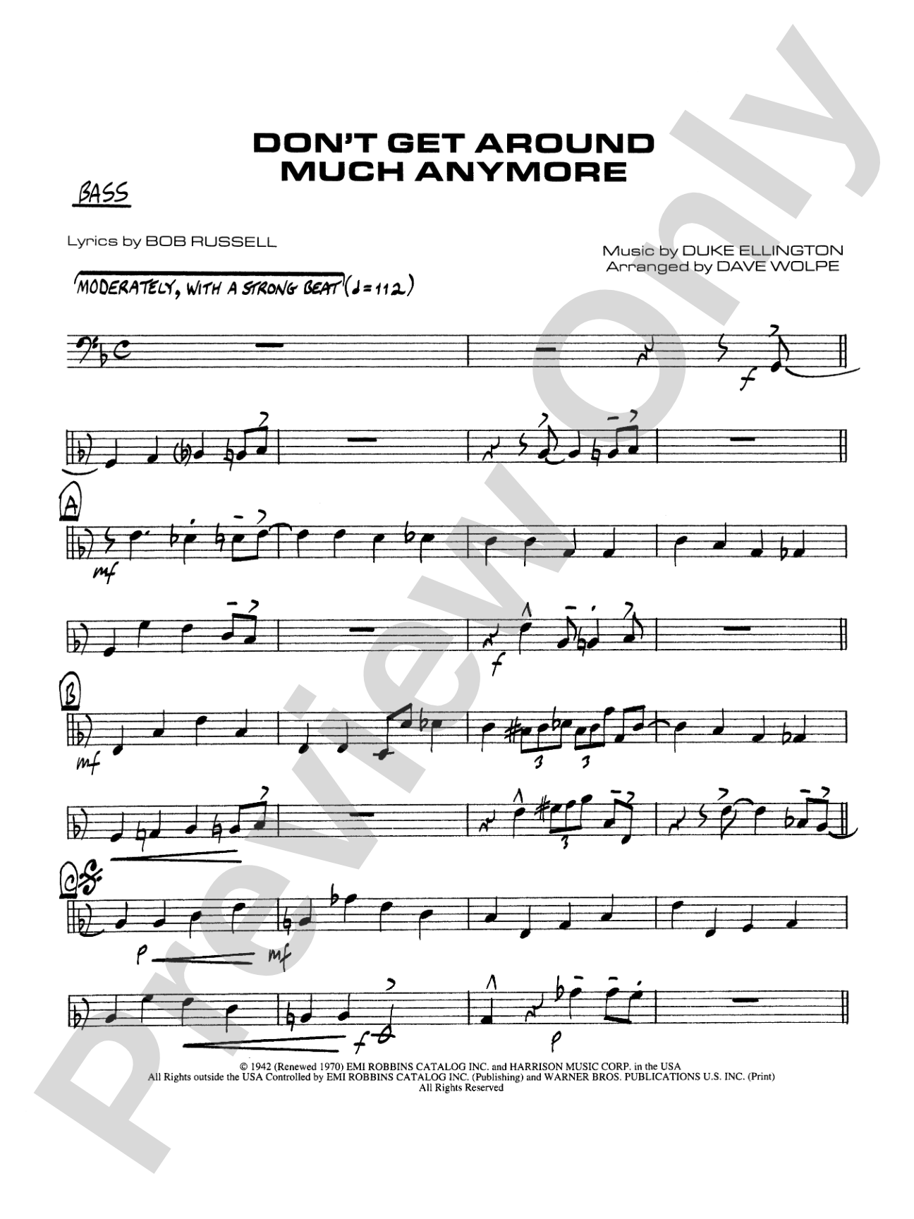Don't Get Around Much Anymore: String Bass