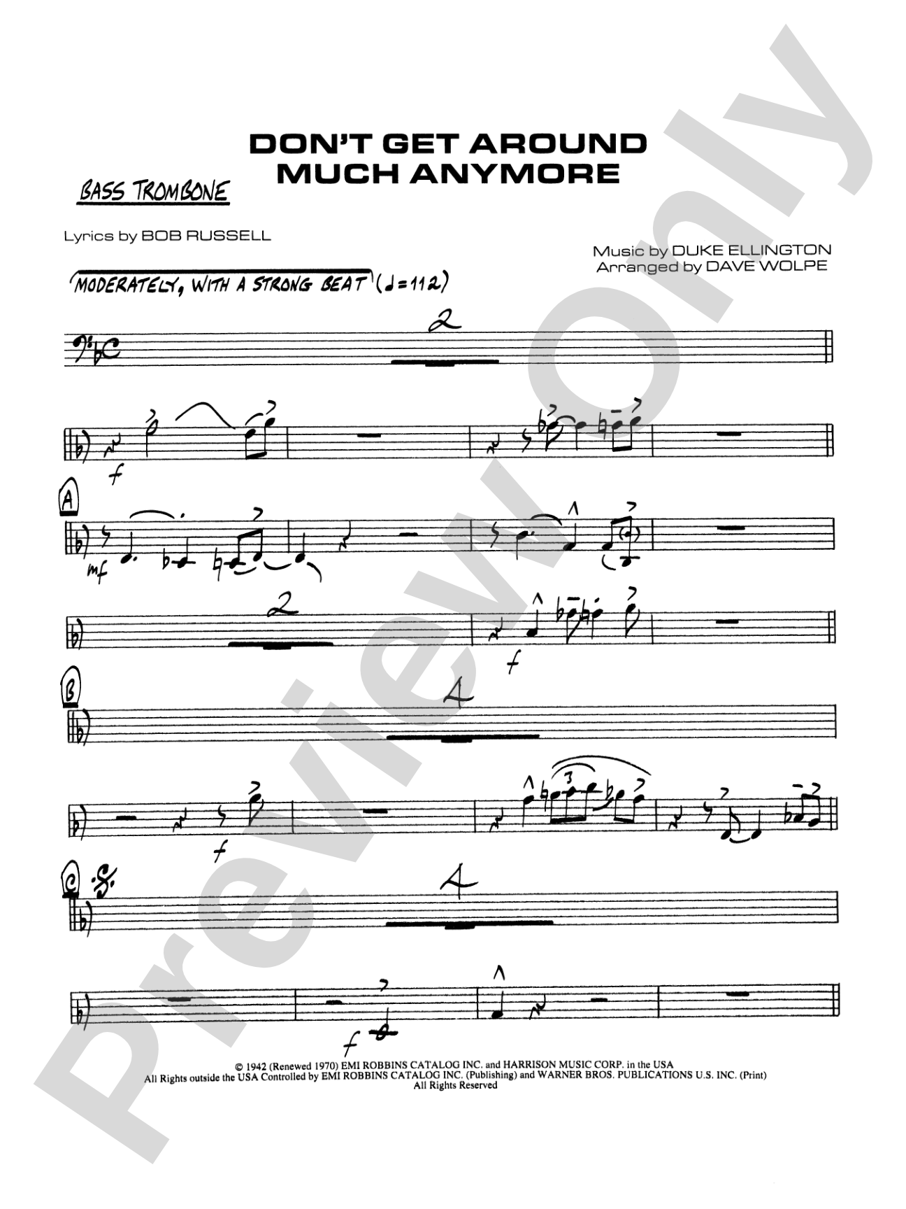 Don't Get Around Much Anymore: 4th Trombone