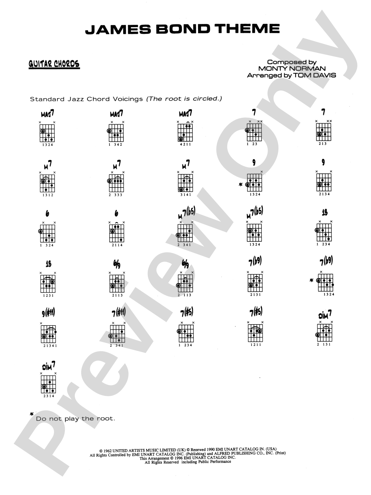 James Bond Theme: Guitar Chords