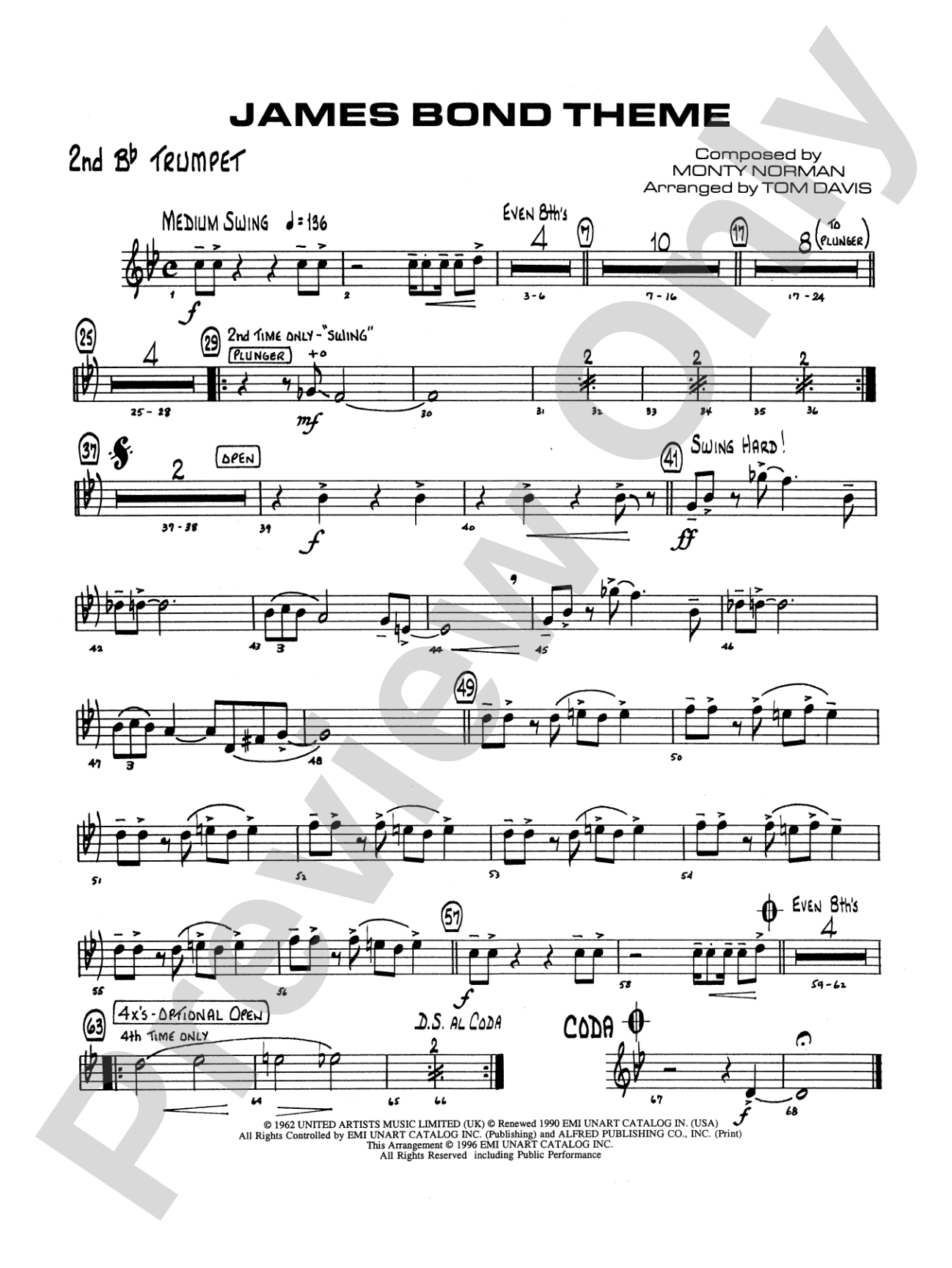 James Bond Theme: 2nd B-flat Trumpet