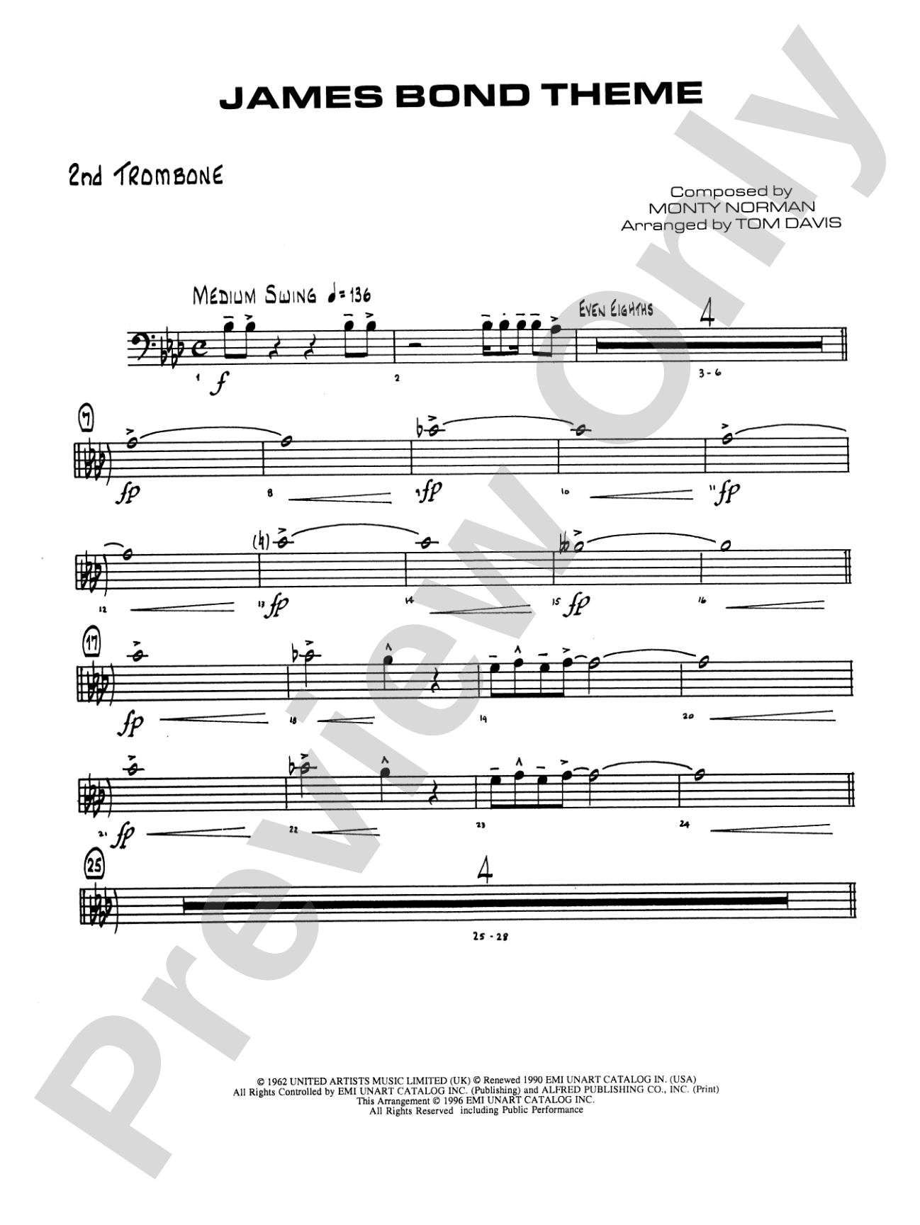James Bond Theme: 2nd Trombone