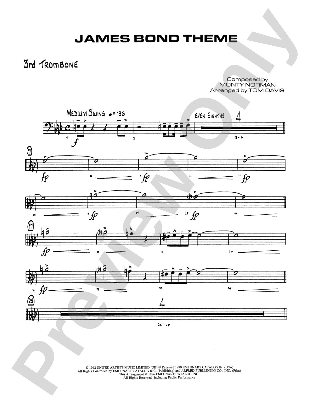James Bond Theme: 3rd Trombone