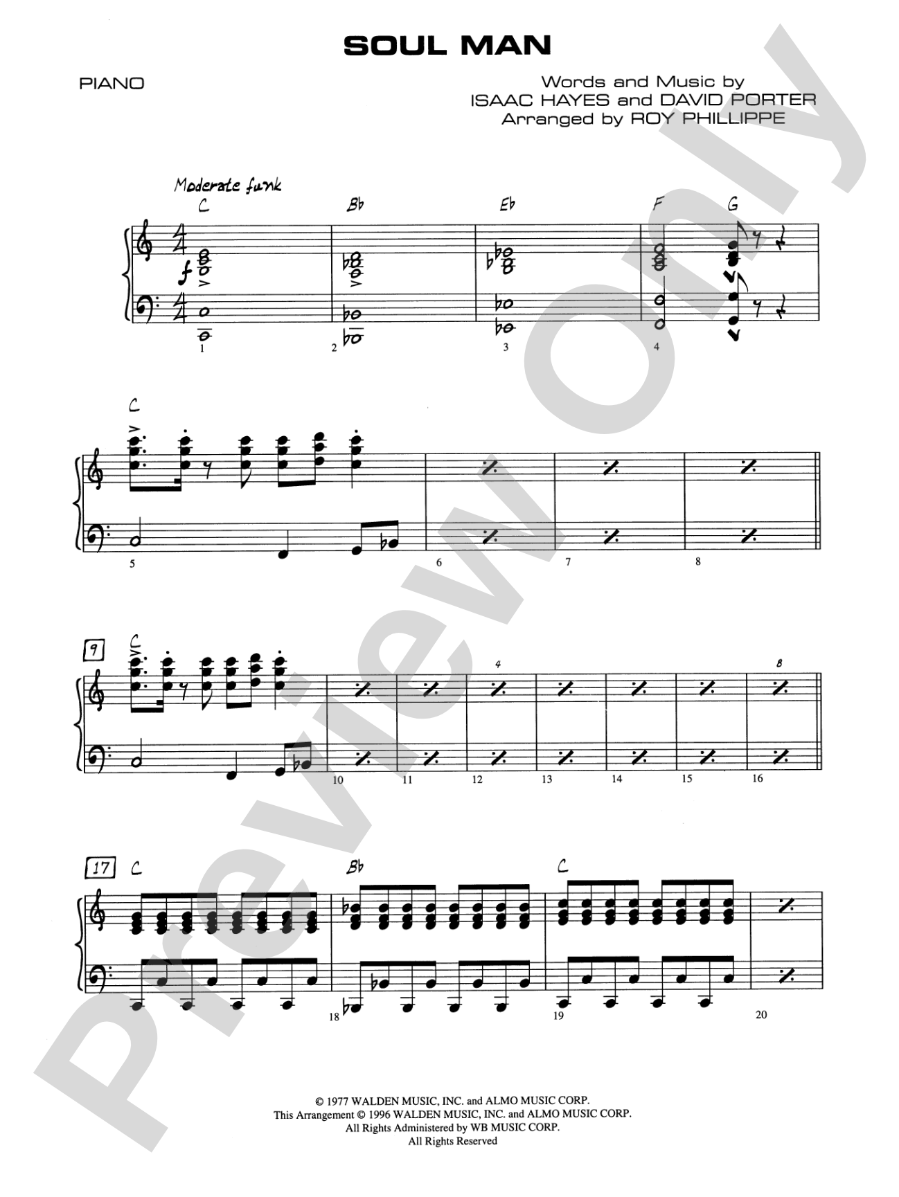 Soul Man: Piano Accompaniment