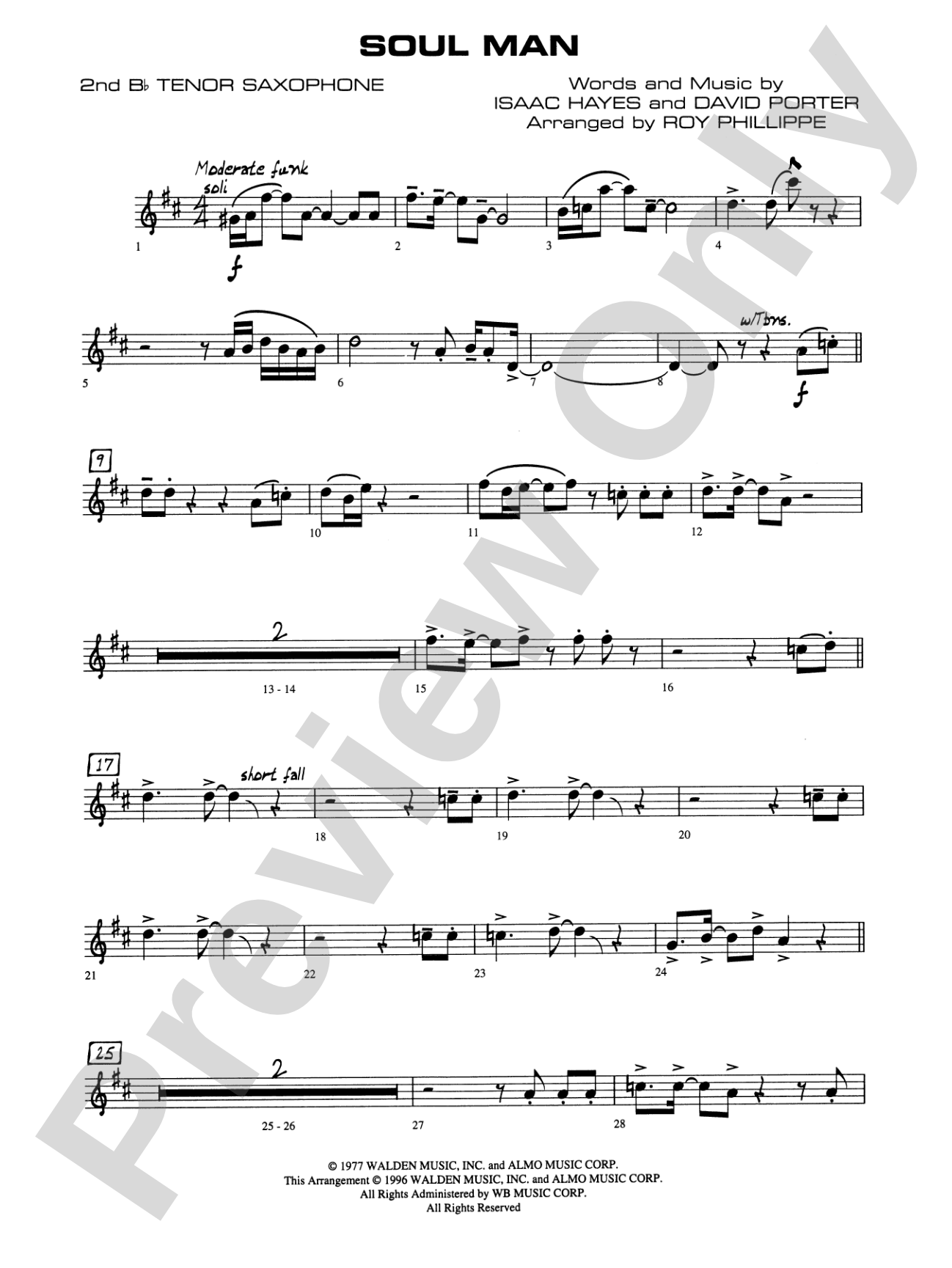 Soul Man: 2nd B-flat Tenor Saxophone