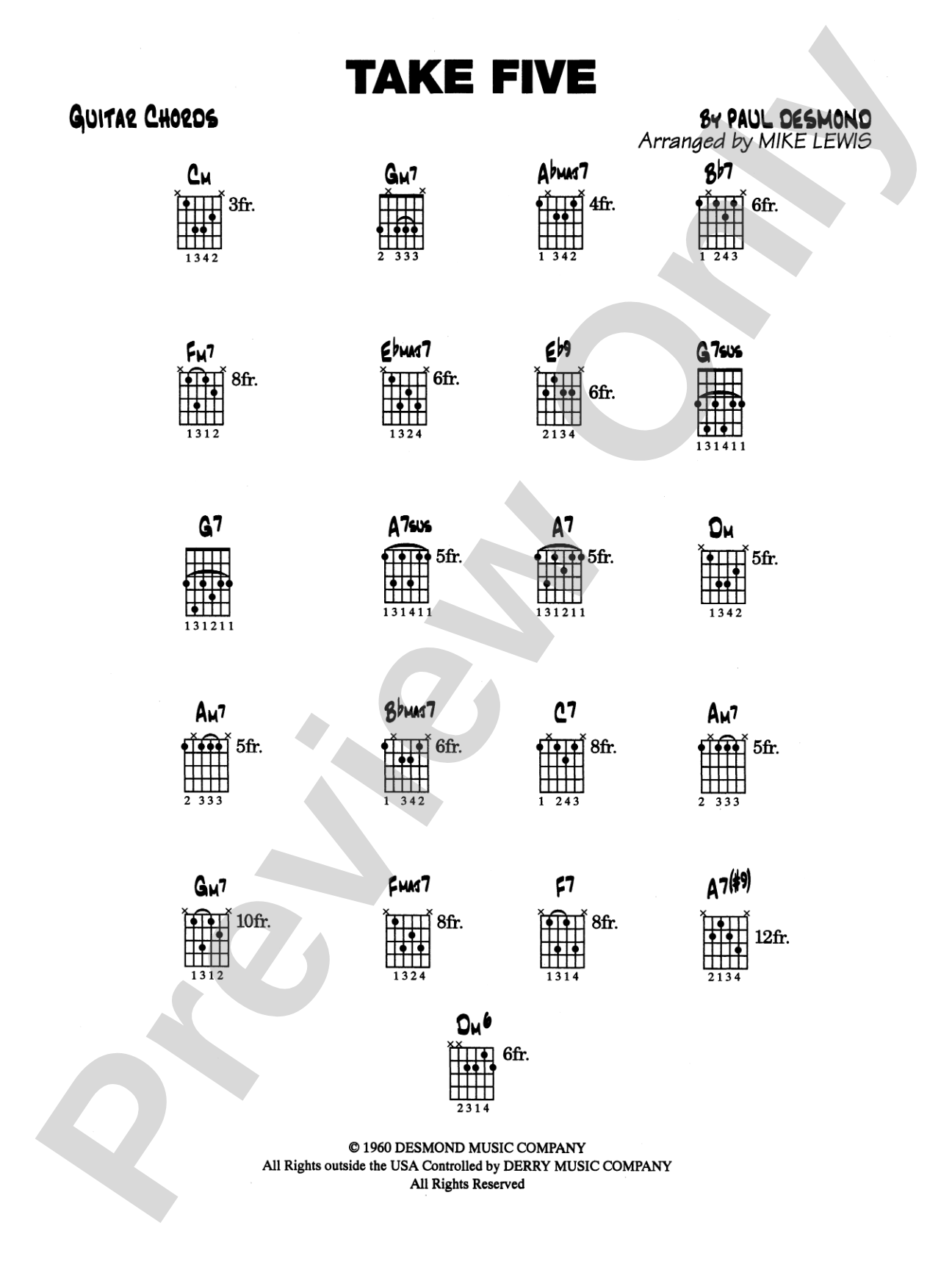 Take Five: Guitar Chords