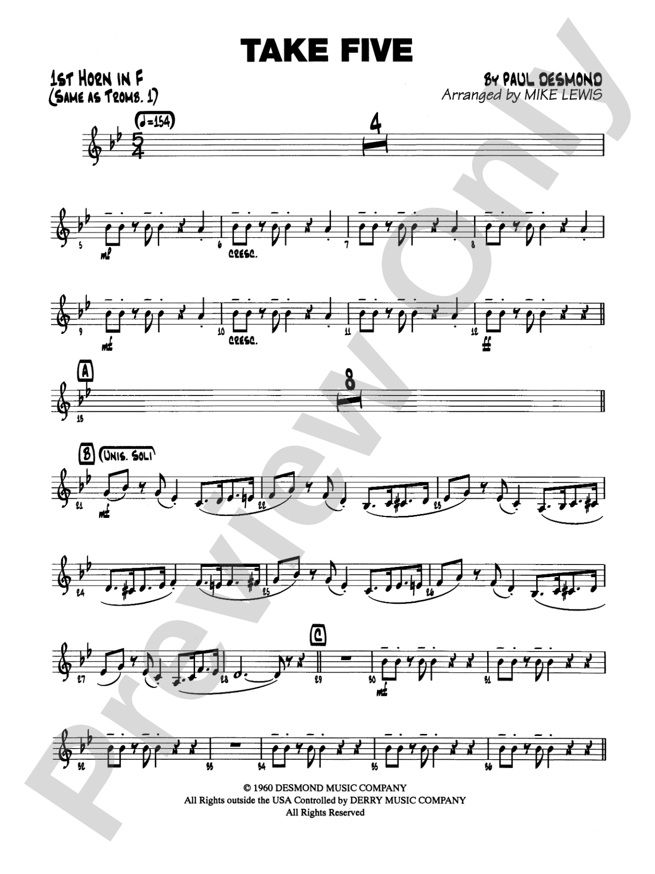 Take Five: 1st F Horn