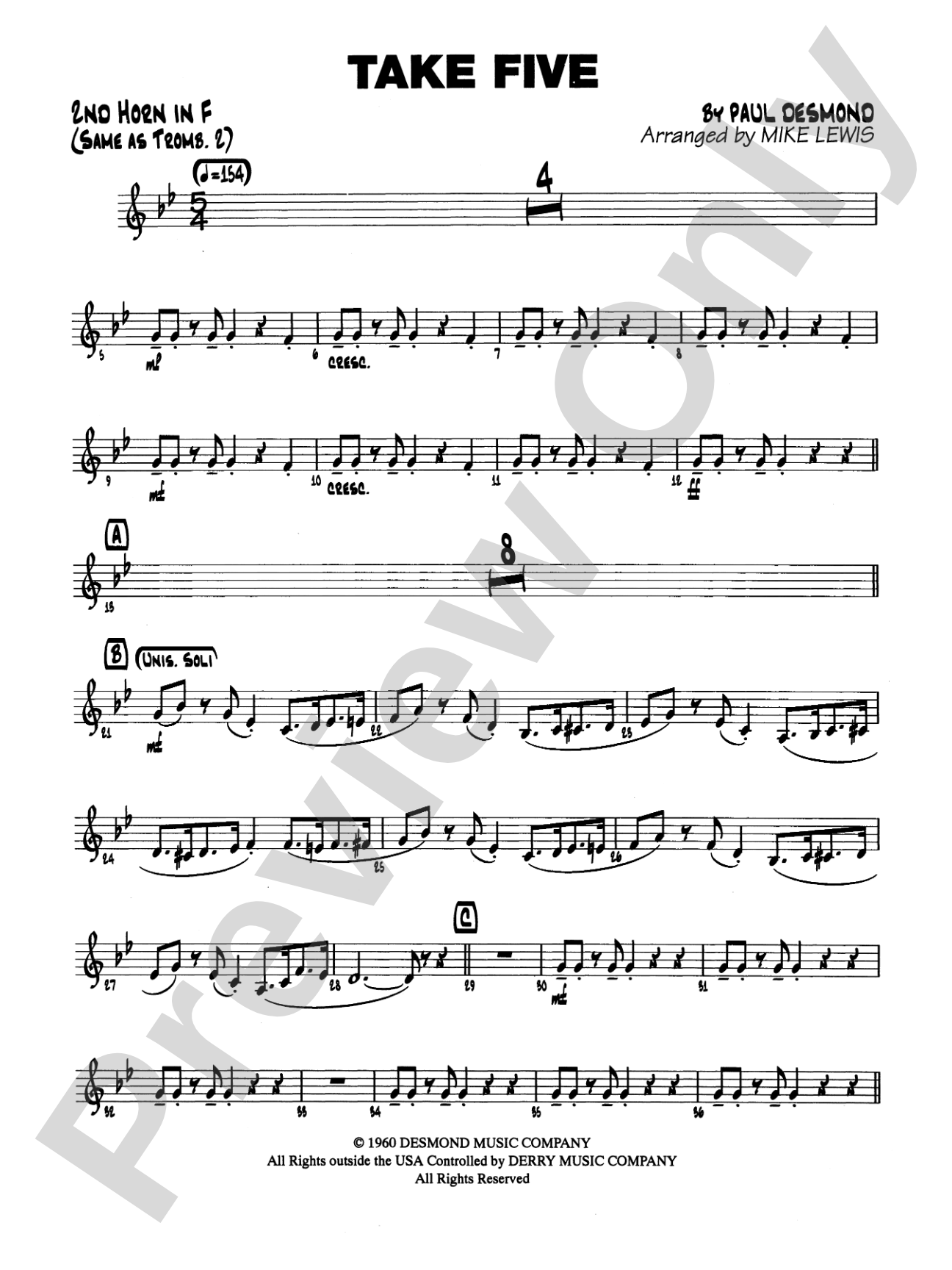 Take Five: 2nd F Horn