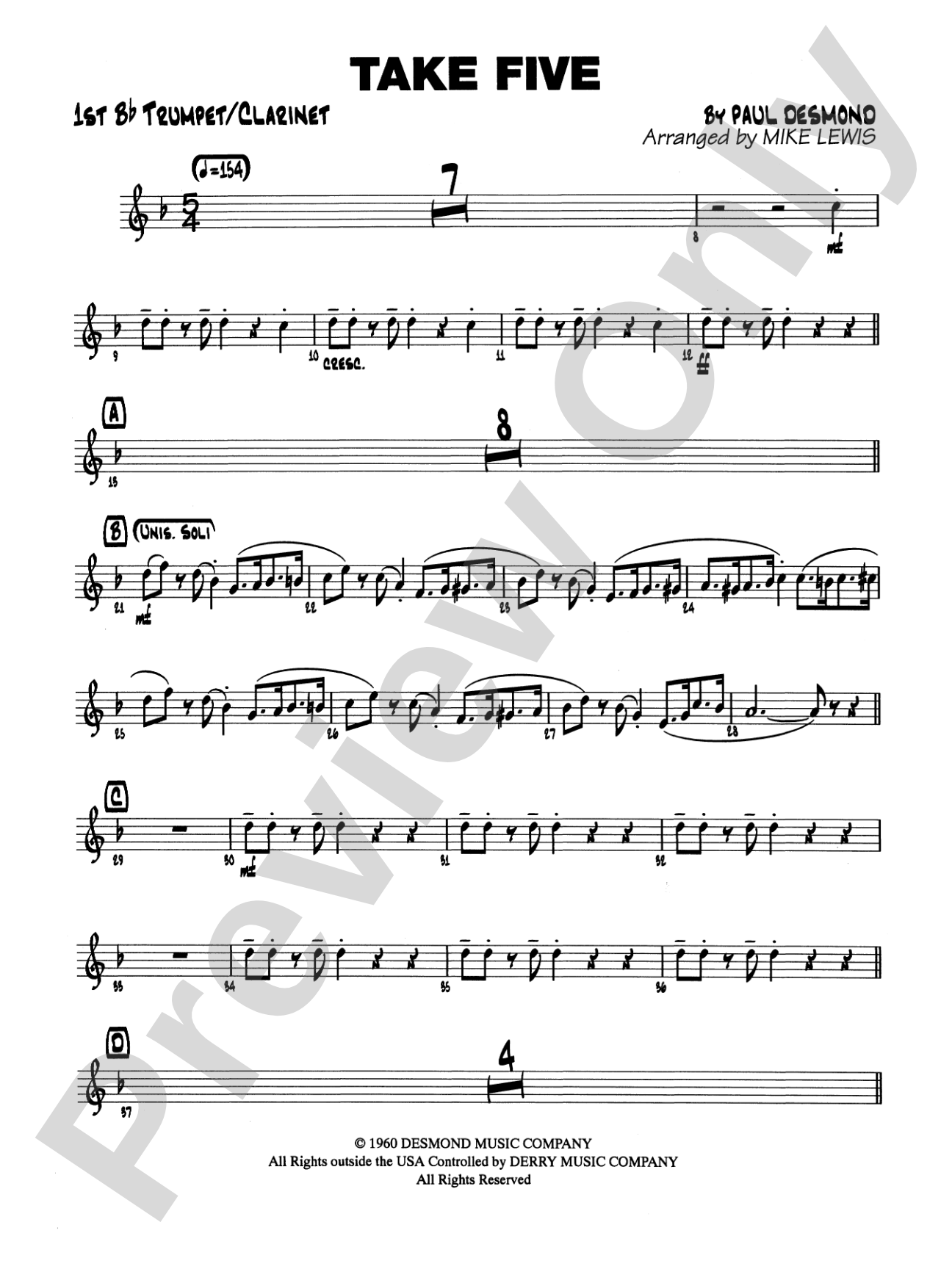 Take Five: 1st B-flat Trumpet