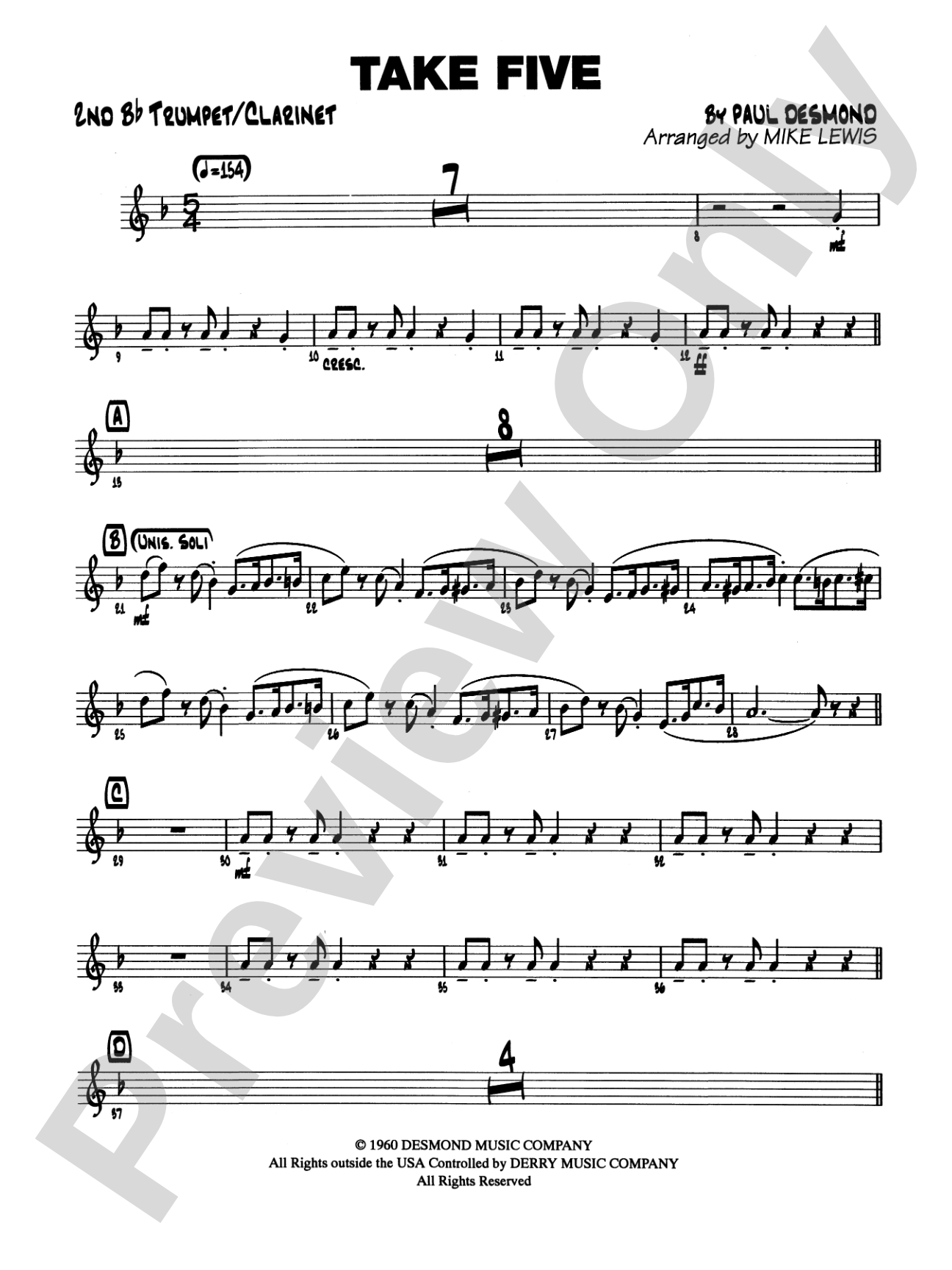Take Five: 2nd B-flat Trumpet