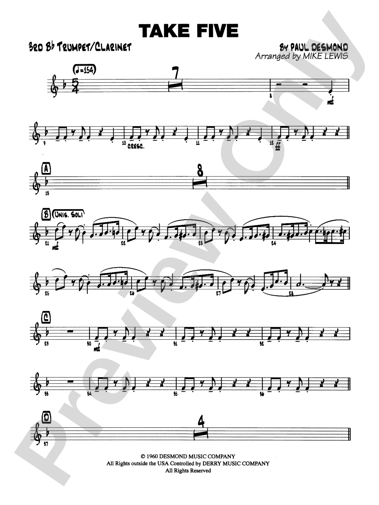 Take Five: 3rd B-flat Trumpet