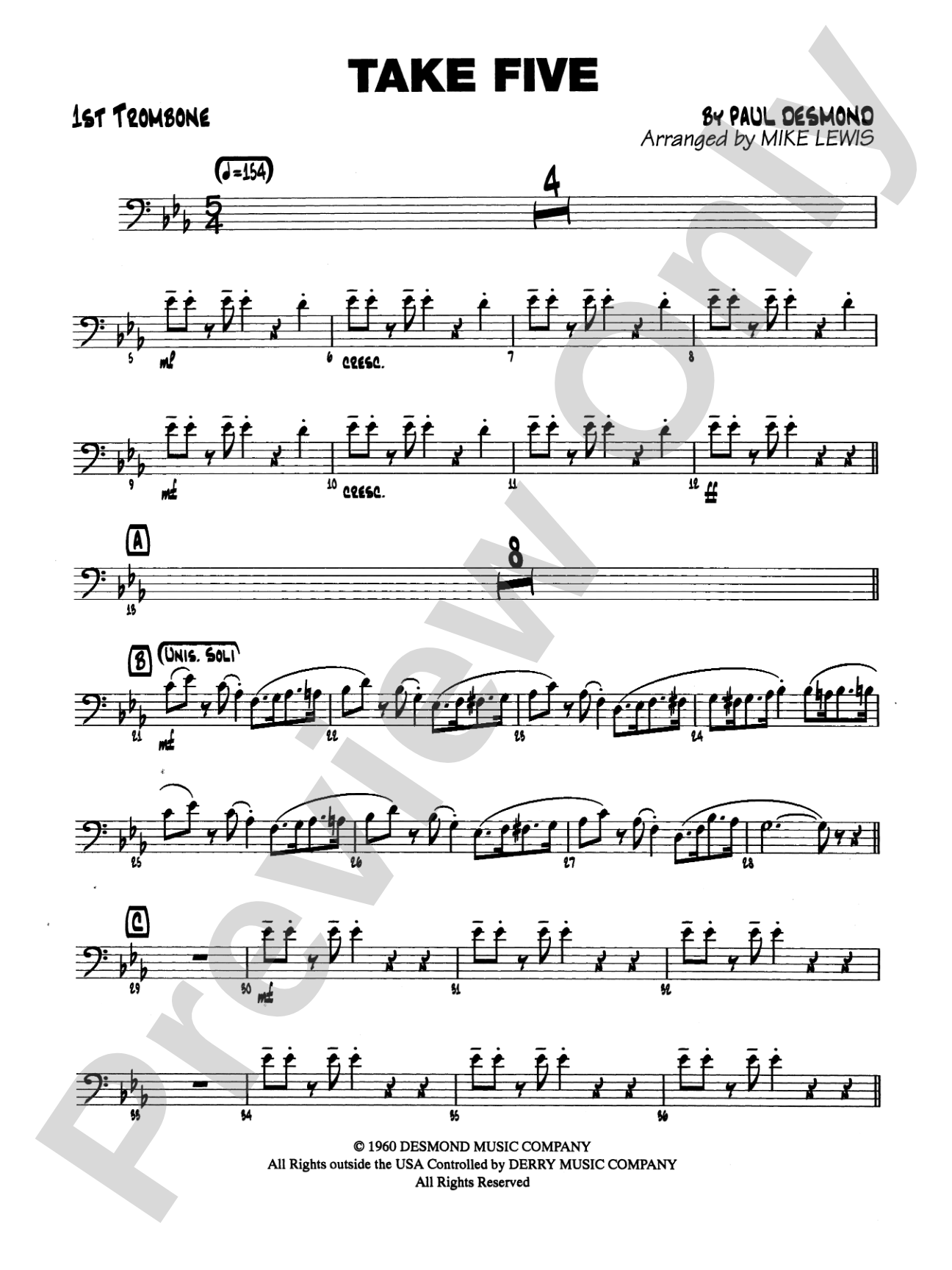 Take Five: 1st Trombone