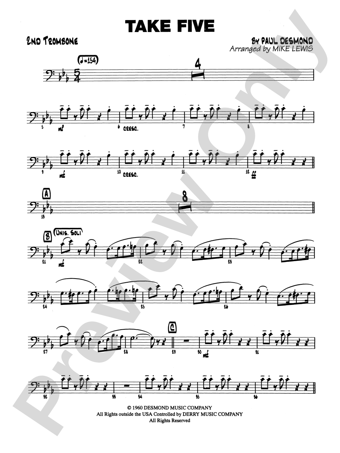 Take Five: 2nd Trombone